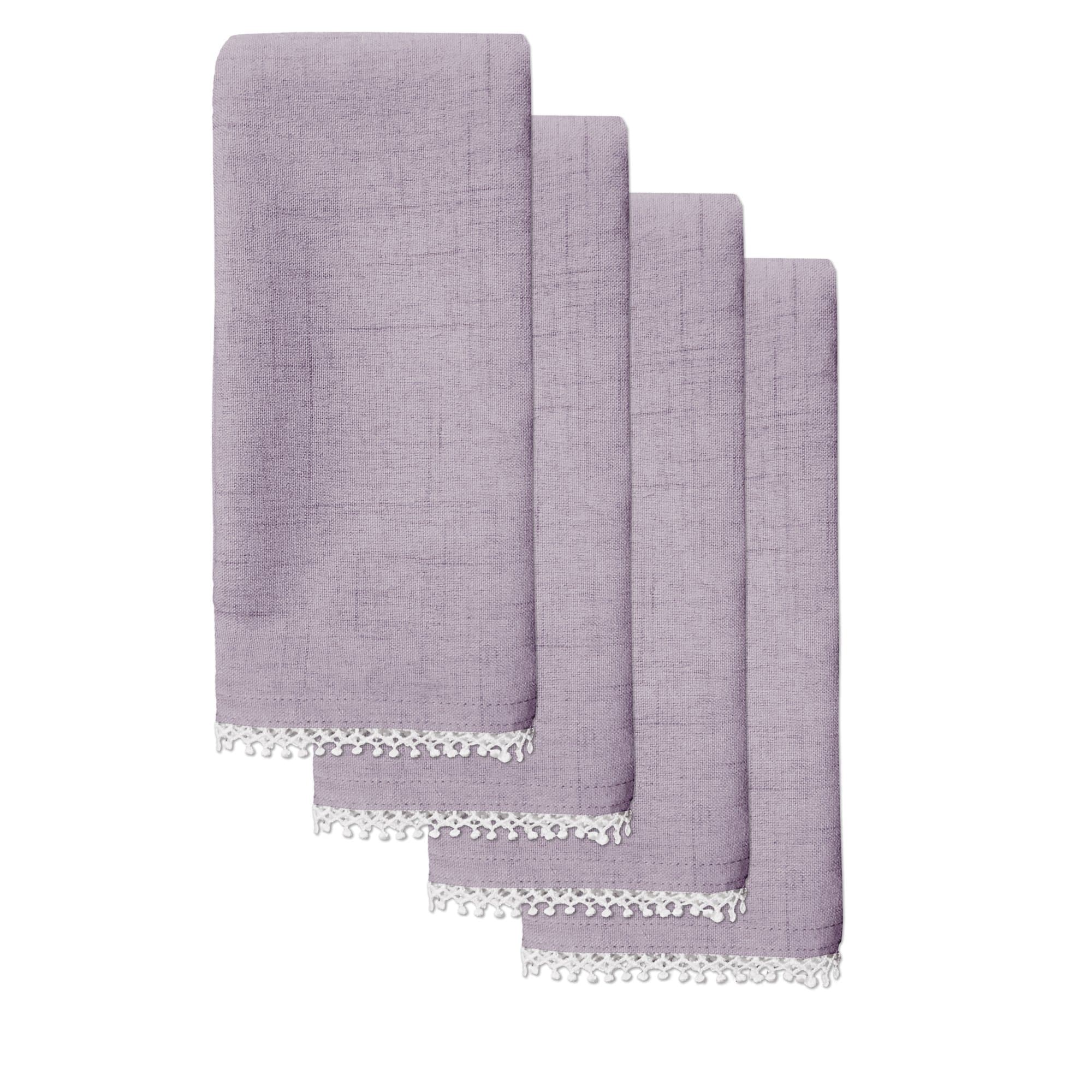 LenoxFrench Perle Solid Set of 4 Napkins, Violet