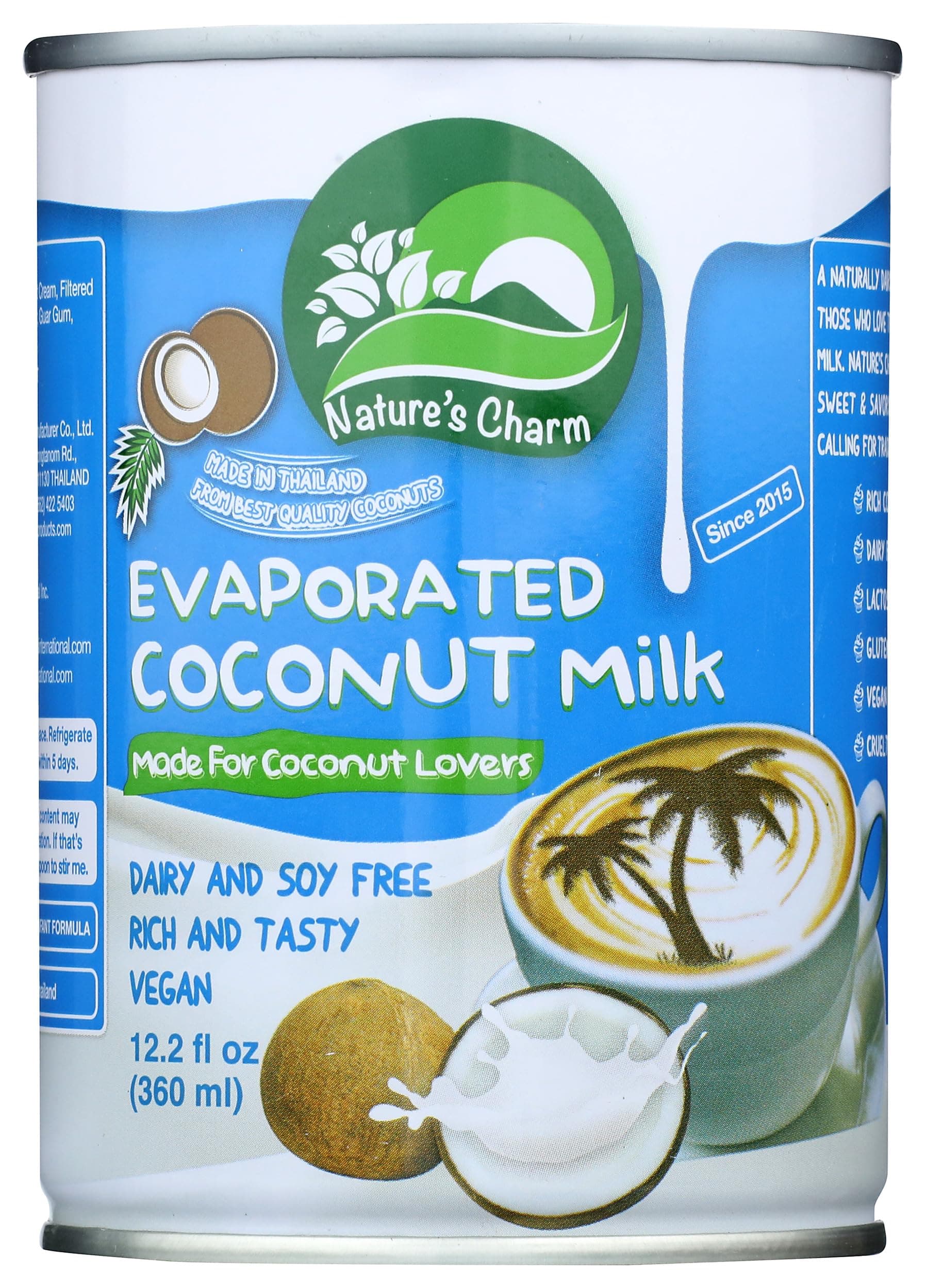Natcharm Coconut Milk Evaporated, 12.2 oz