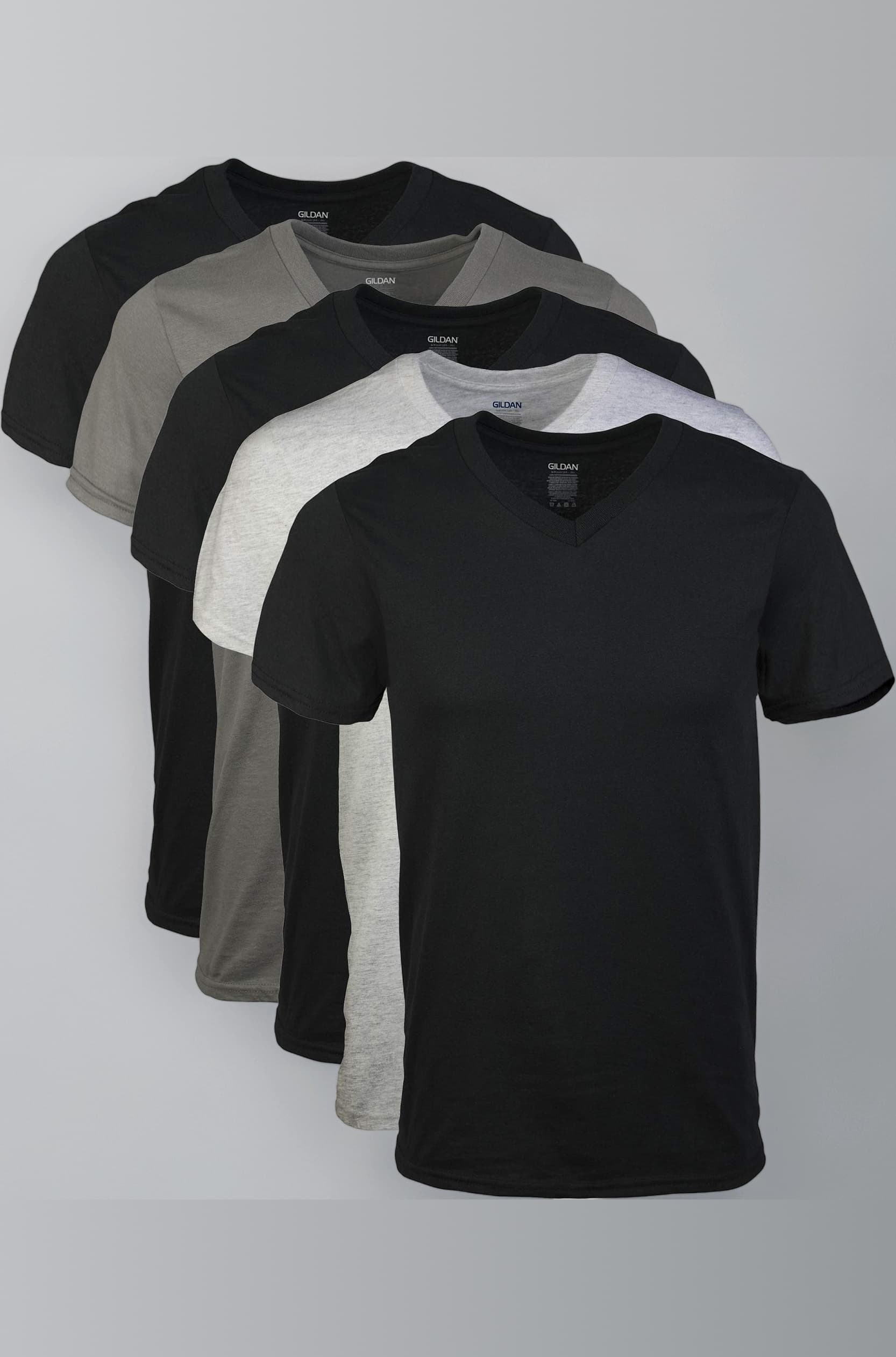 Men's V-Neck T-Shirts 5 Pack
