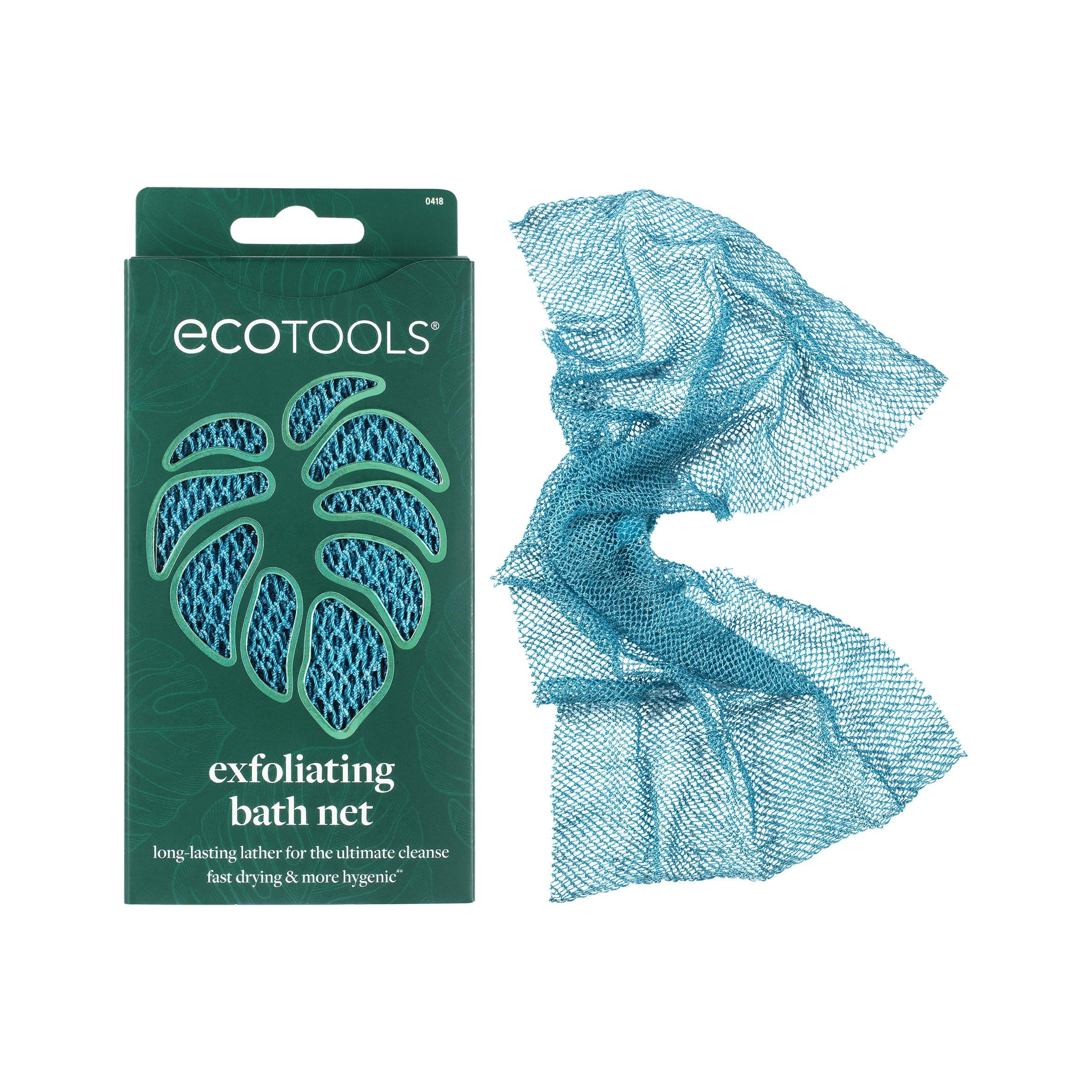 EcoTools Exfoliating Bath Net, Inspired by African Bath Net Sponge, Exfoliates & Cleanses Whole Body, Flexible & Reusable, Eco-Friendly Body Scrubber, Vegan & Cruelty-Free, 1 Count
