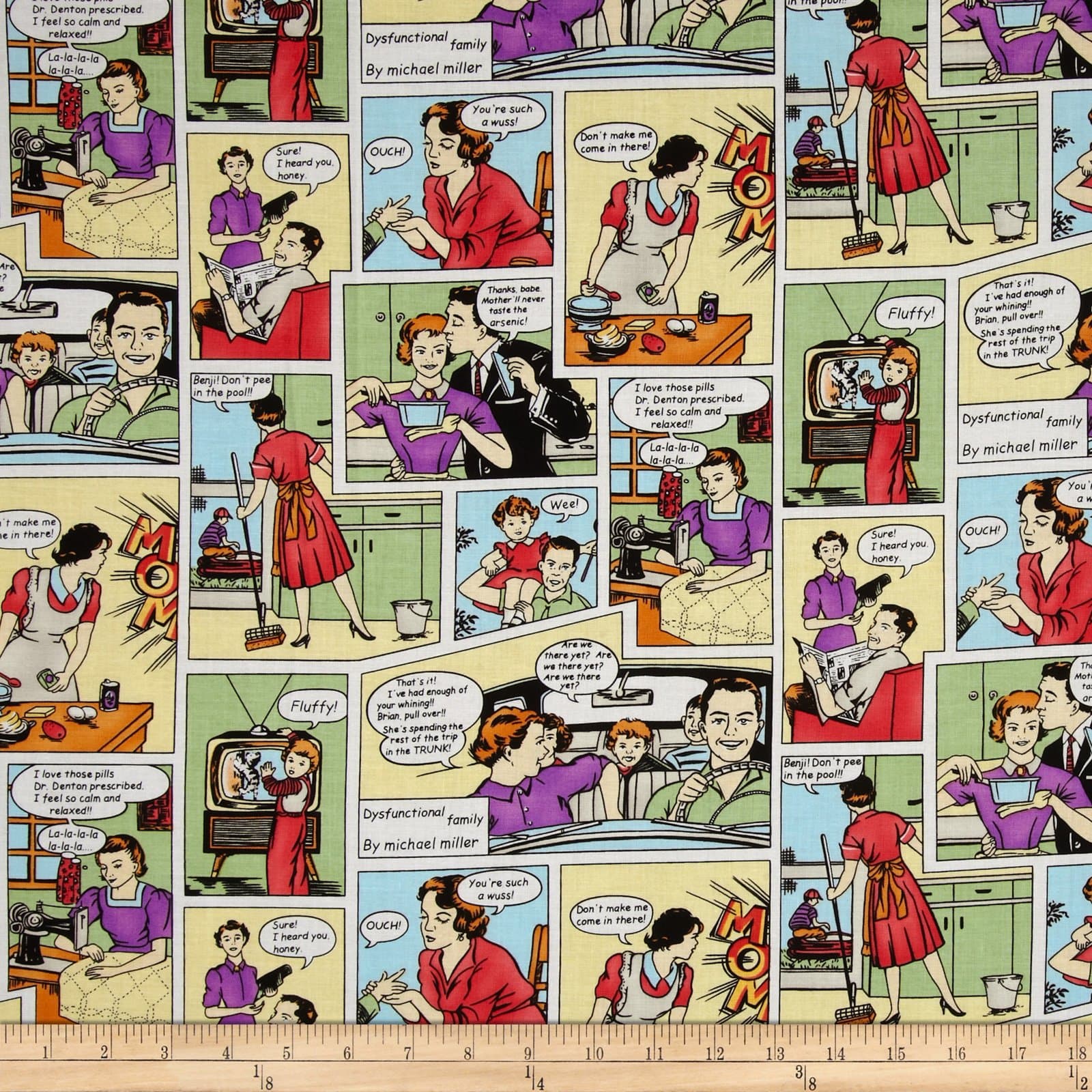 Michael Miller Dysfunctional Family Multi Fabric