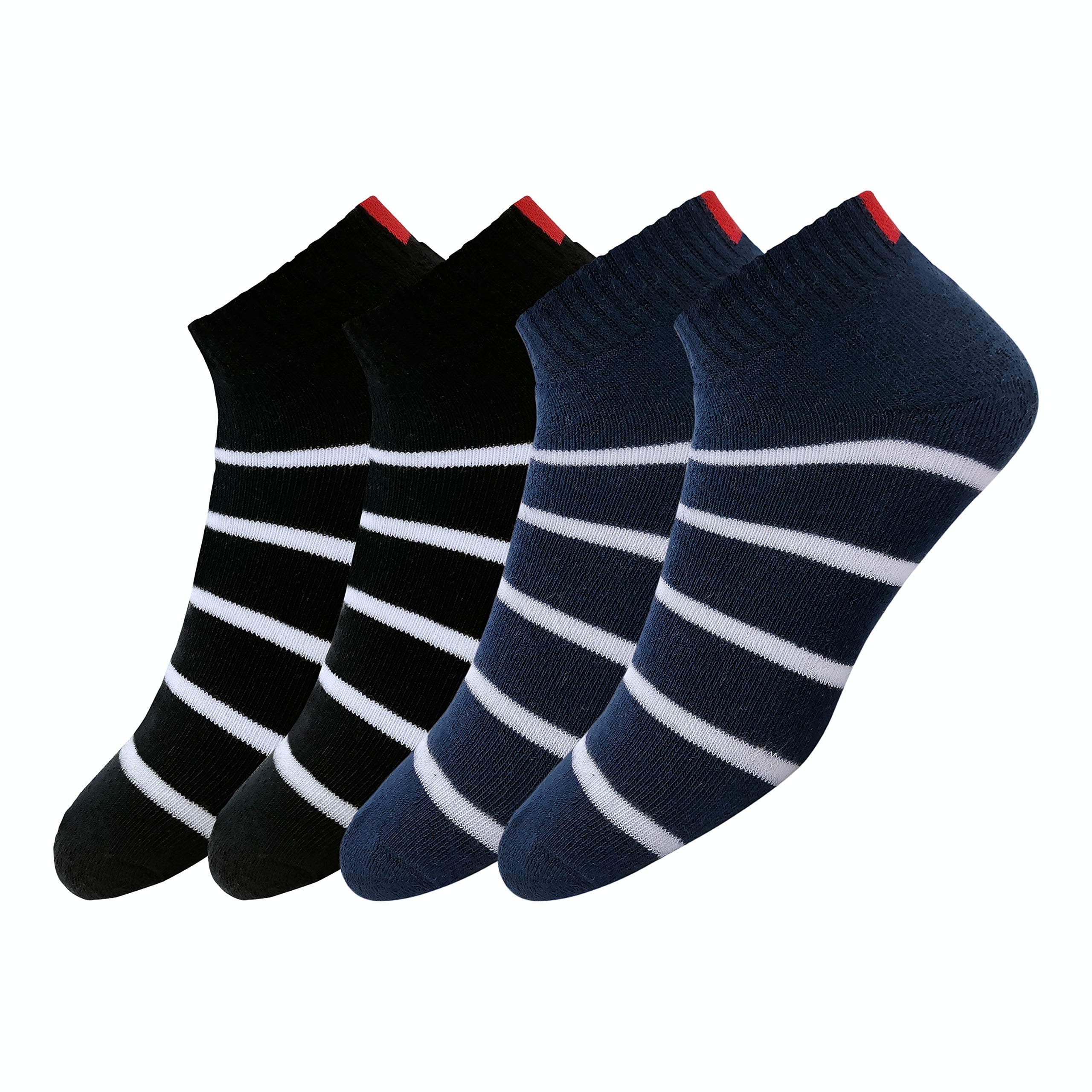 Men's Ankle Length Cotton & Polyester & Elastane Socks (Pack of 2)