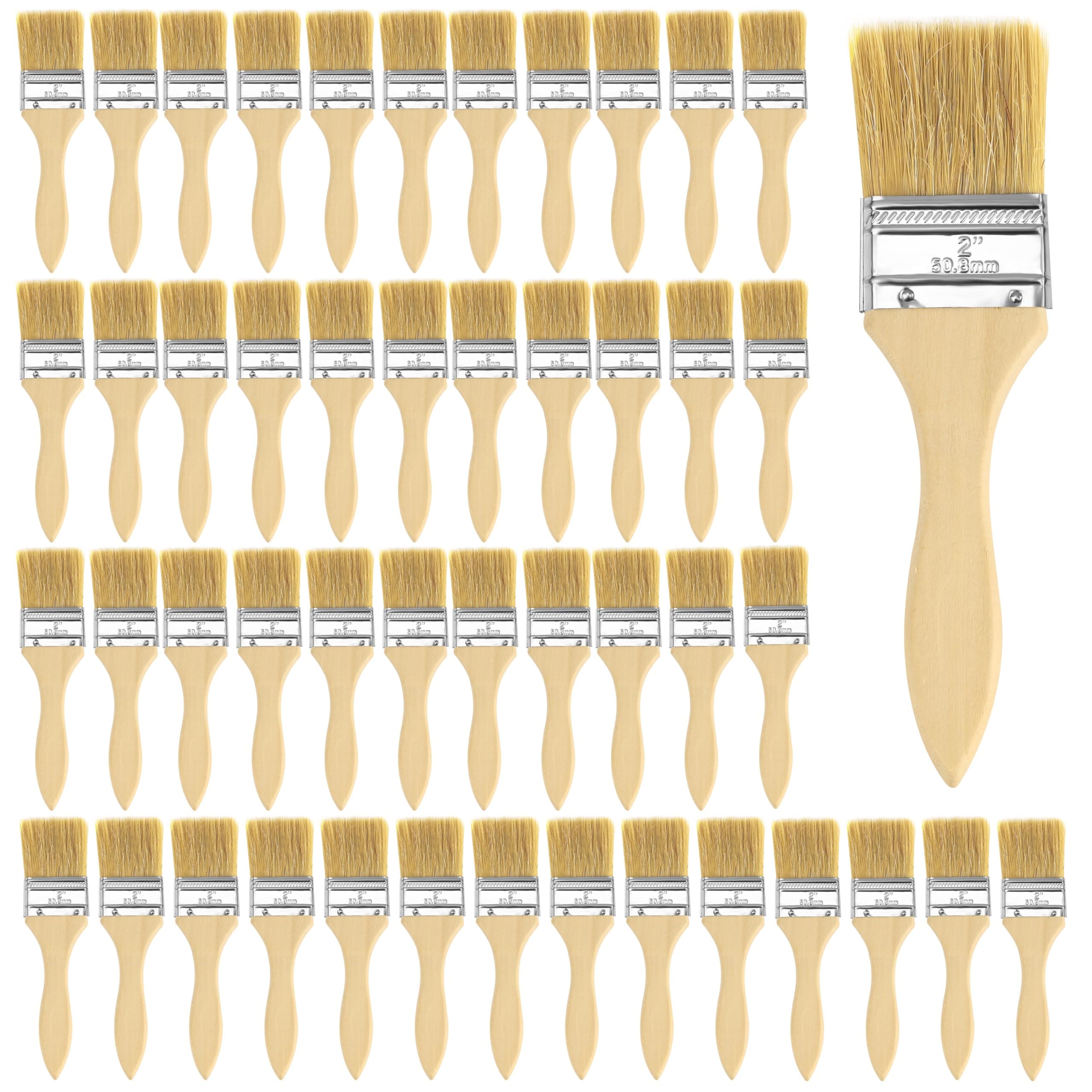 – Kurtzy 2 Inch/5.08cm Chip Paint Brushes (48 Pack) - Professional Wooden Handle Paintbrush Set for Paint, Stains, Varnishes, Glues and Home DIY
