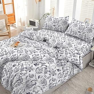 Cotton Comfort Bedding 2PCS Single Duvet Cover Set, 100% Egyptian Cotton- 400 Thread Count- Floral Printed Single Bedding Set with Pillowcase