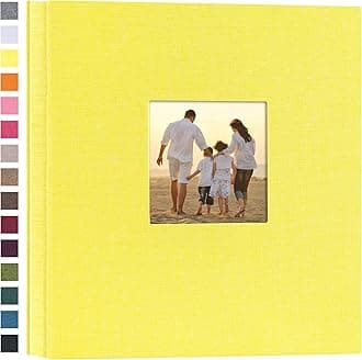 Potricher 10x15cm Photo Album 600 Photos Large Capacity Linen Cover Photo Album for Family Wedding Anniversary Baby Holiday (Yellow, 600 Photos)
