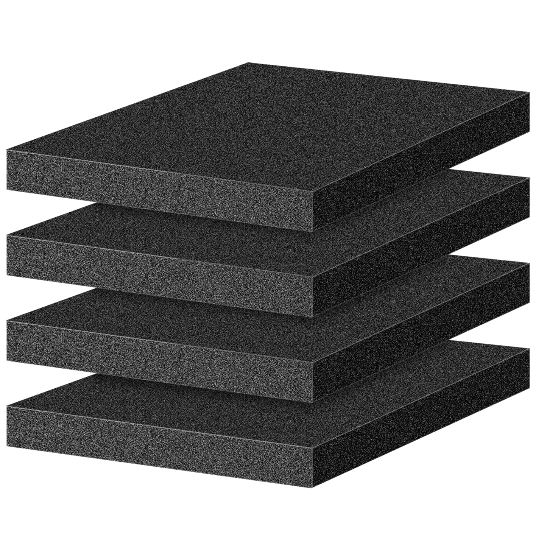 ToLanbbt Polyurethane Foam Sheets, 4P 12 x 12 x 1 Inch Cuttable Tool Box Case Foam Inserts Paddings, Black Cushion Foam Packing Pads for Case Toolbox Game Box Craft Camera Storage