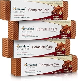 Himalaya Botanique Complete Care Toothpaste with Natural Cinnamon and Mint | Gives Freshness and a Cooling Effect| Herbal Extracts Makes Teeth Whiter- 150g (Pack of 4)