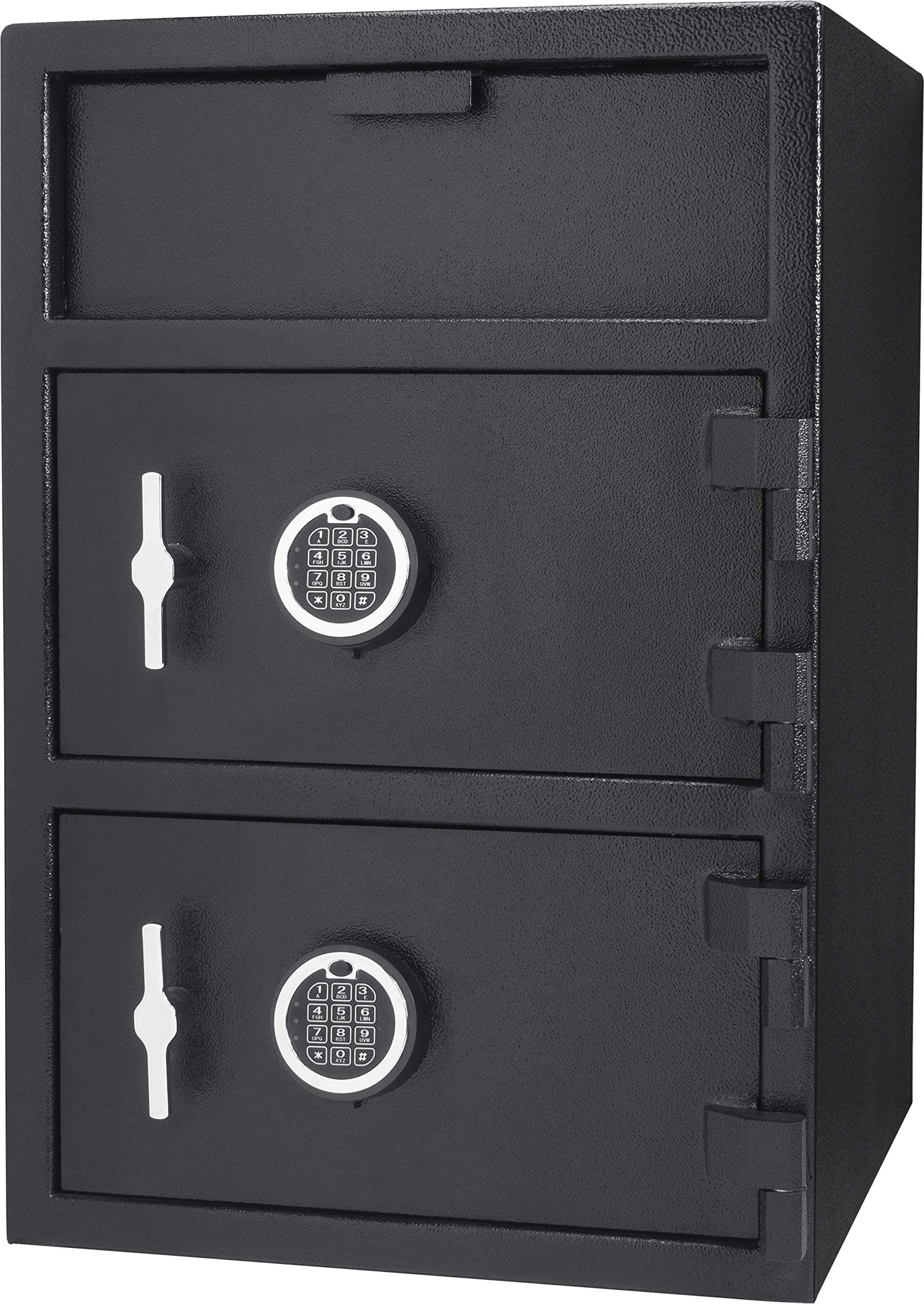 Barsaka Steel Double Door Depository Safe Front Loading Drop Slot Parcel Mail Safe with Locker Dual Electronic Lock