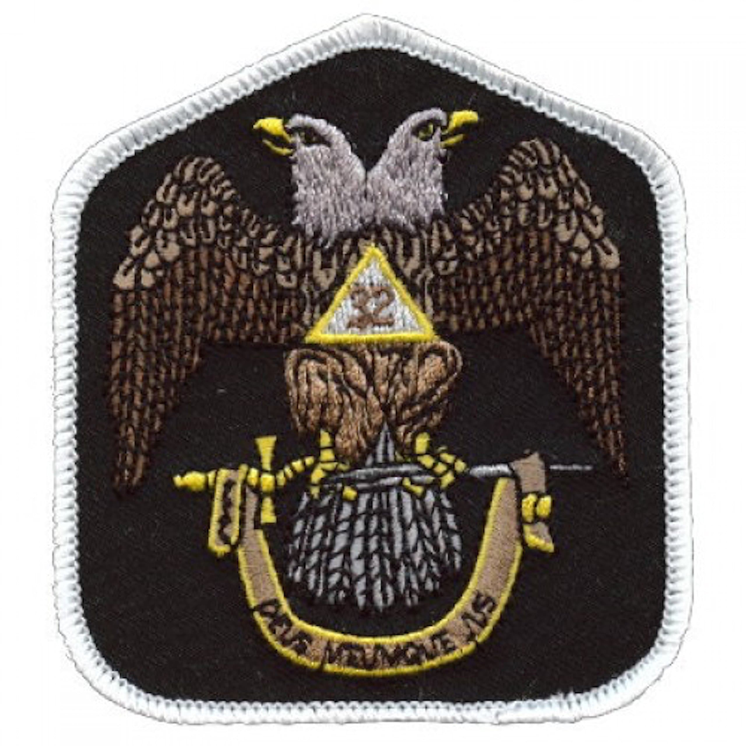 32nd Degree Masonic Decorative Machine Embroidered Patch Iron-on Appliques Backing