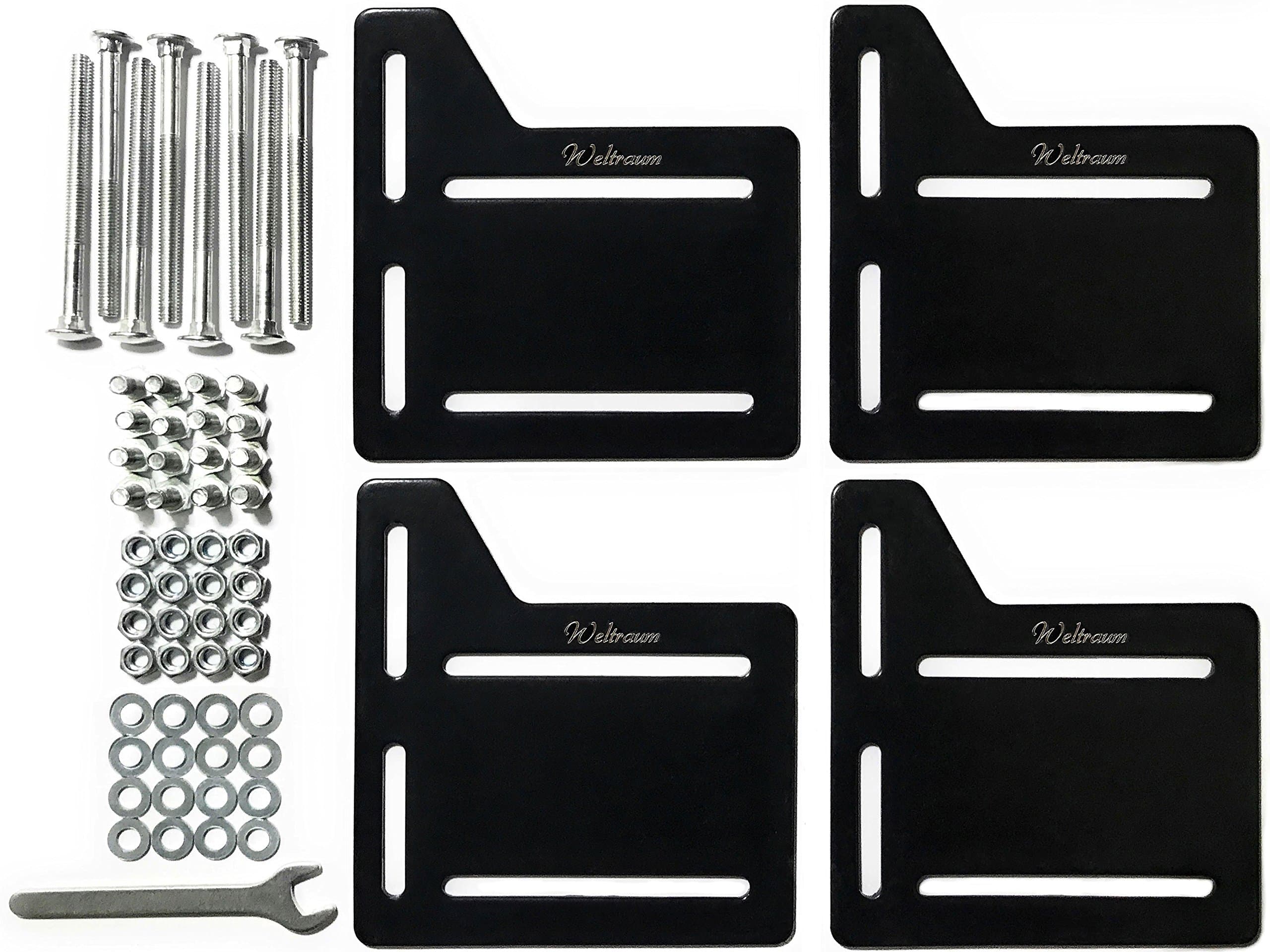 Weltraum Queen Bed Modification Plate Modi, Headboard Attachment Bracket, Brackets Bed Frame Headboard Adapter Kit, Set of 4