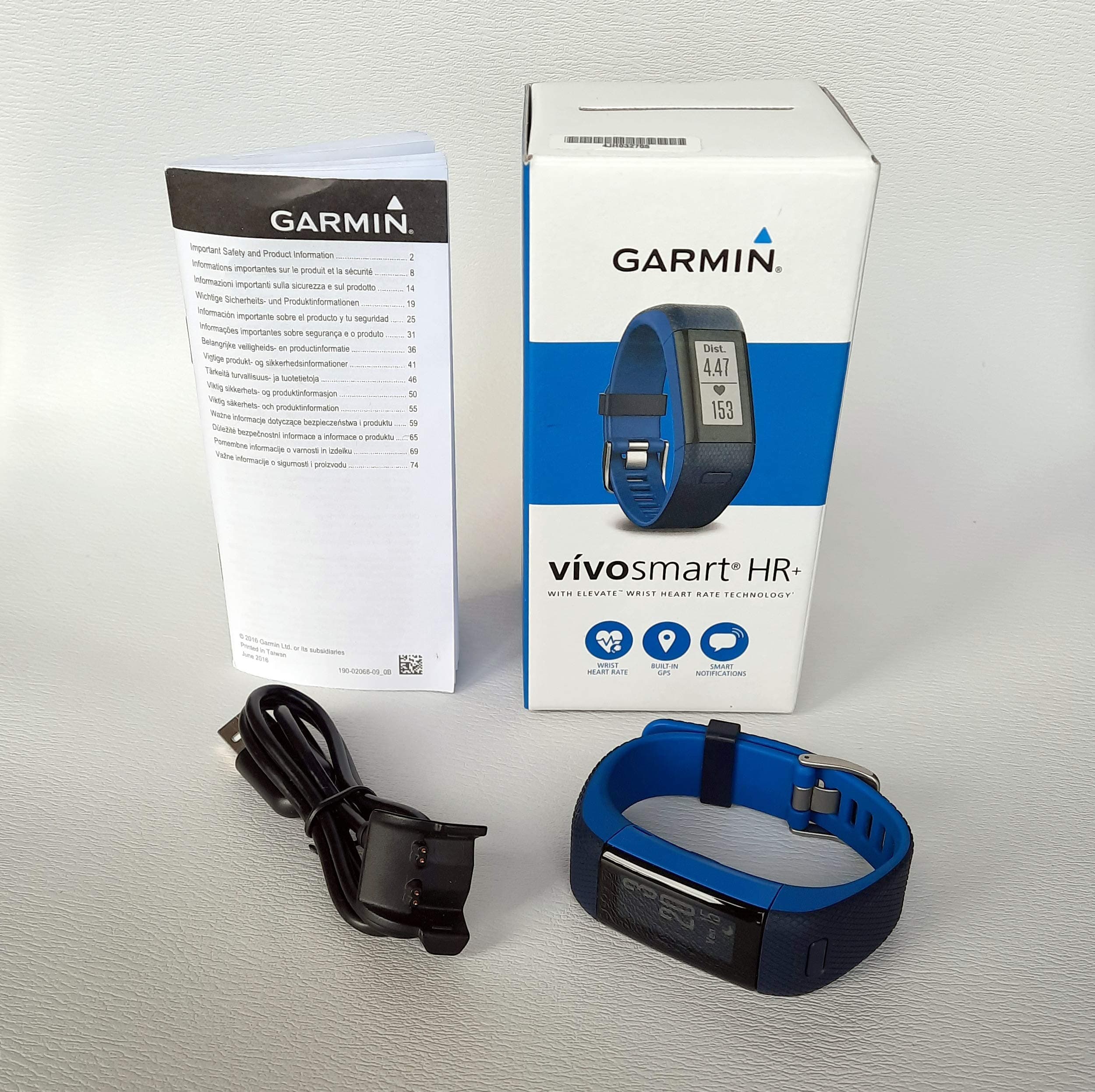 GARMIN VIVOSMART HR+ WW BLUE REGULAR