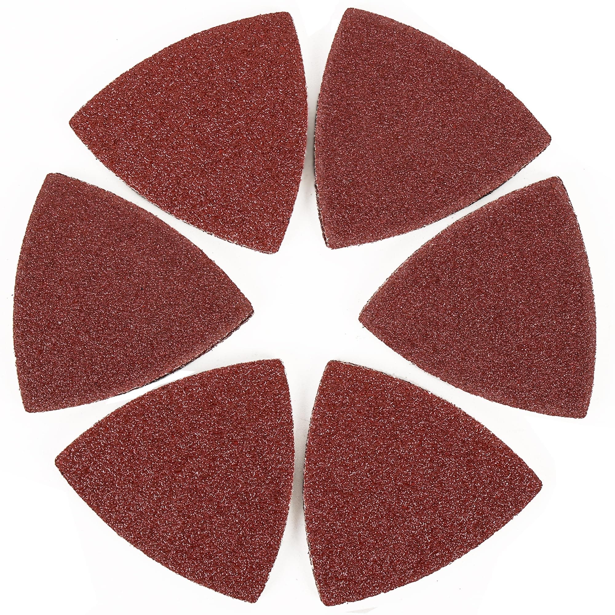Coceca 100pcs Triangle Sanding Pads Sandpaper Hook and Loop Sanding Sheet for Wood Fit 3-1/8 Inches Oscillating Multi Tool, 40/60/80/120/180/240 Grit