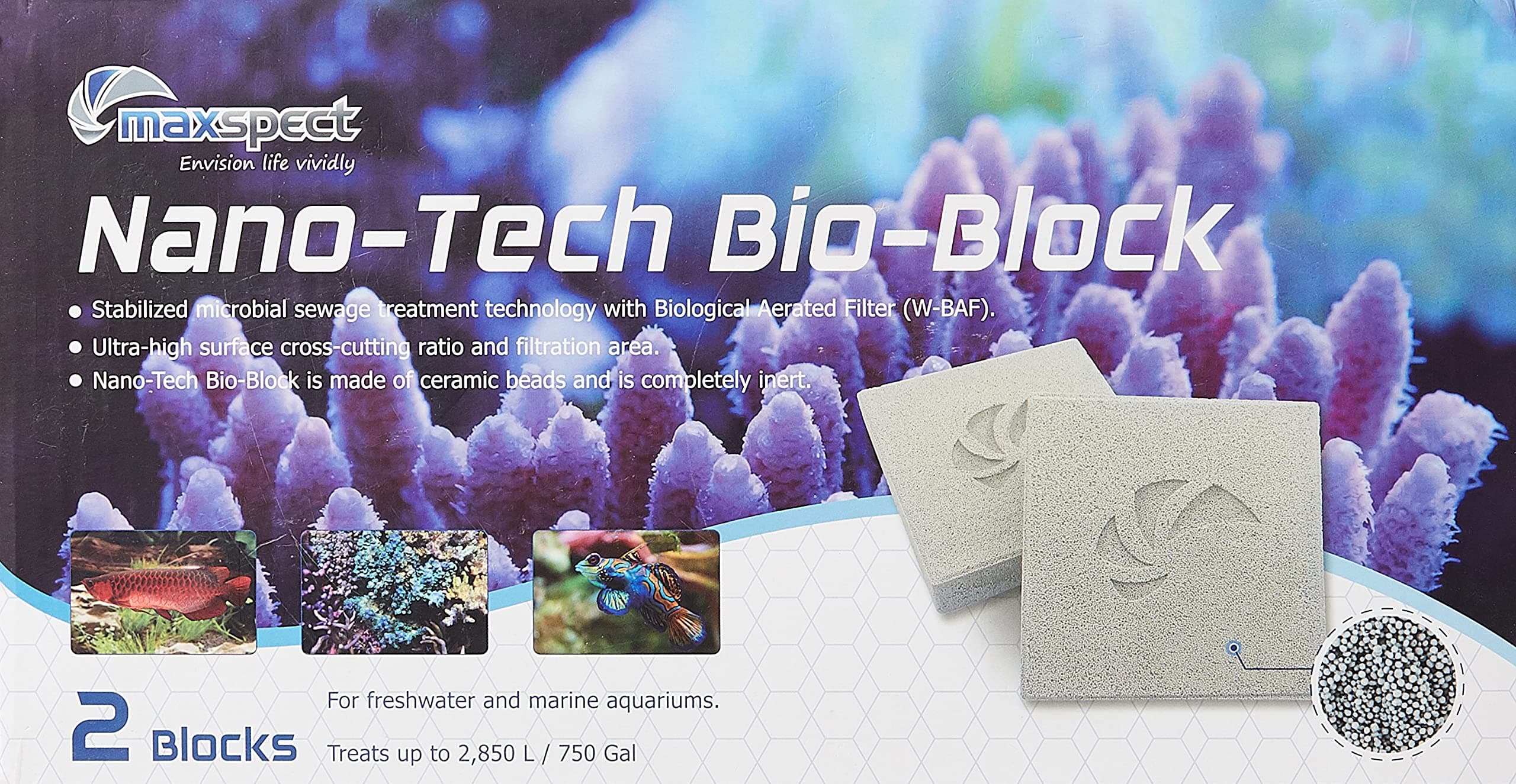 Maxspect Nano Tech Bio Block 2PZ Bio Blocks x Sump Filter Aquarium Marine Dolce