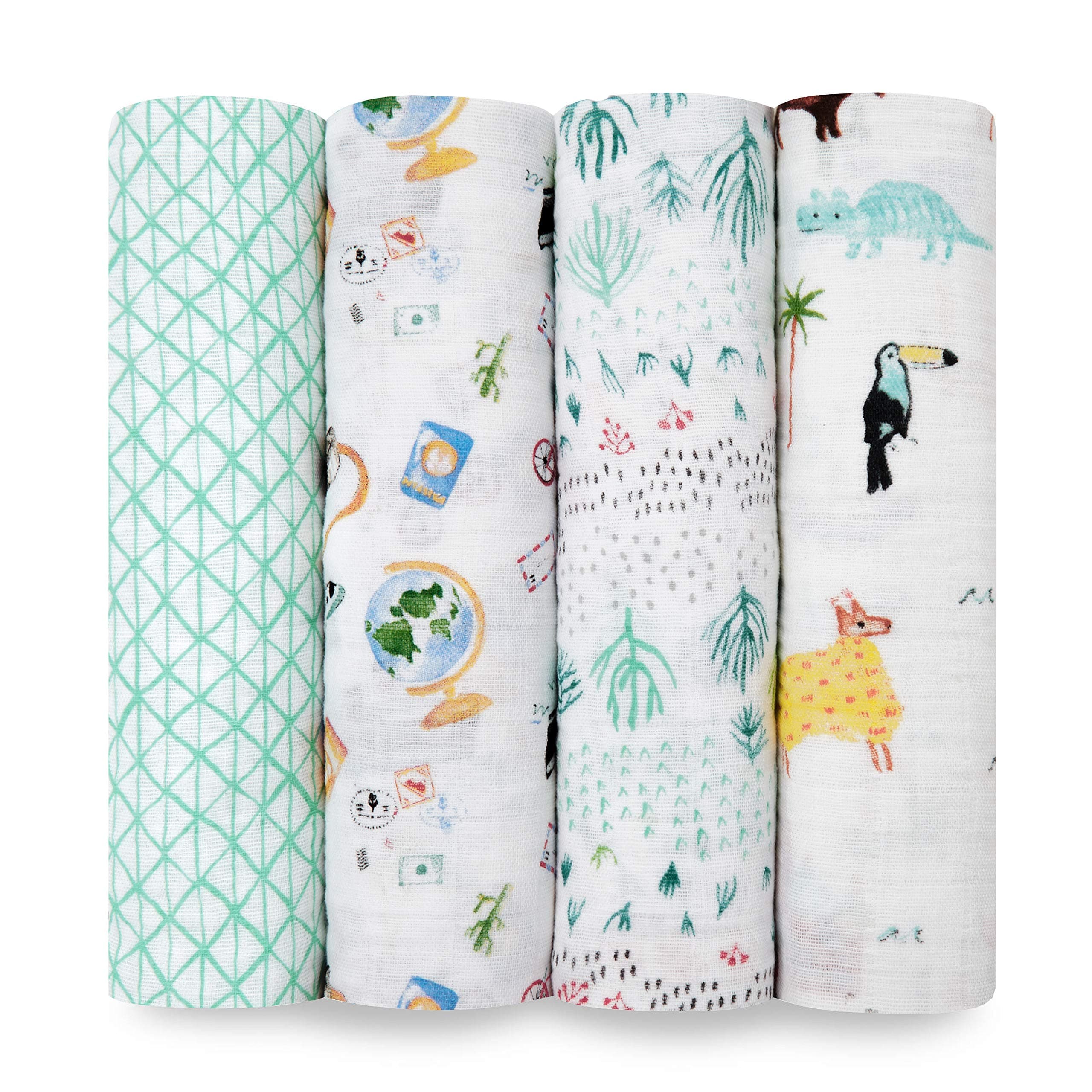 4-Pack Lightweight Cotton Swaddle Blankets
