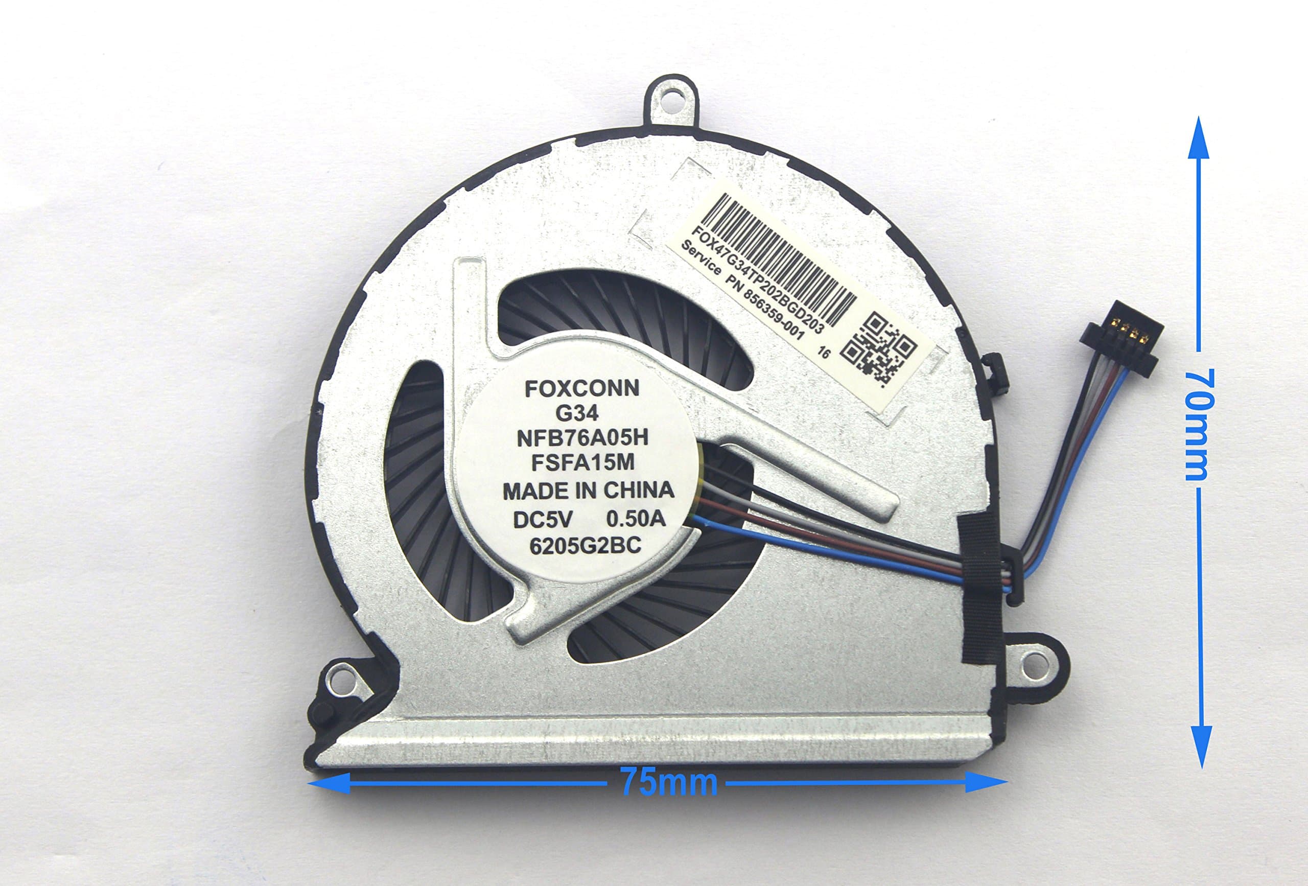 CHNASAWE Laptop Replacement CPU Cooling Fan Compatible with HP PN: 856359-001 859633-001 NFB76A05H-FSFA15M, 4 Pin