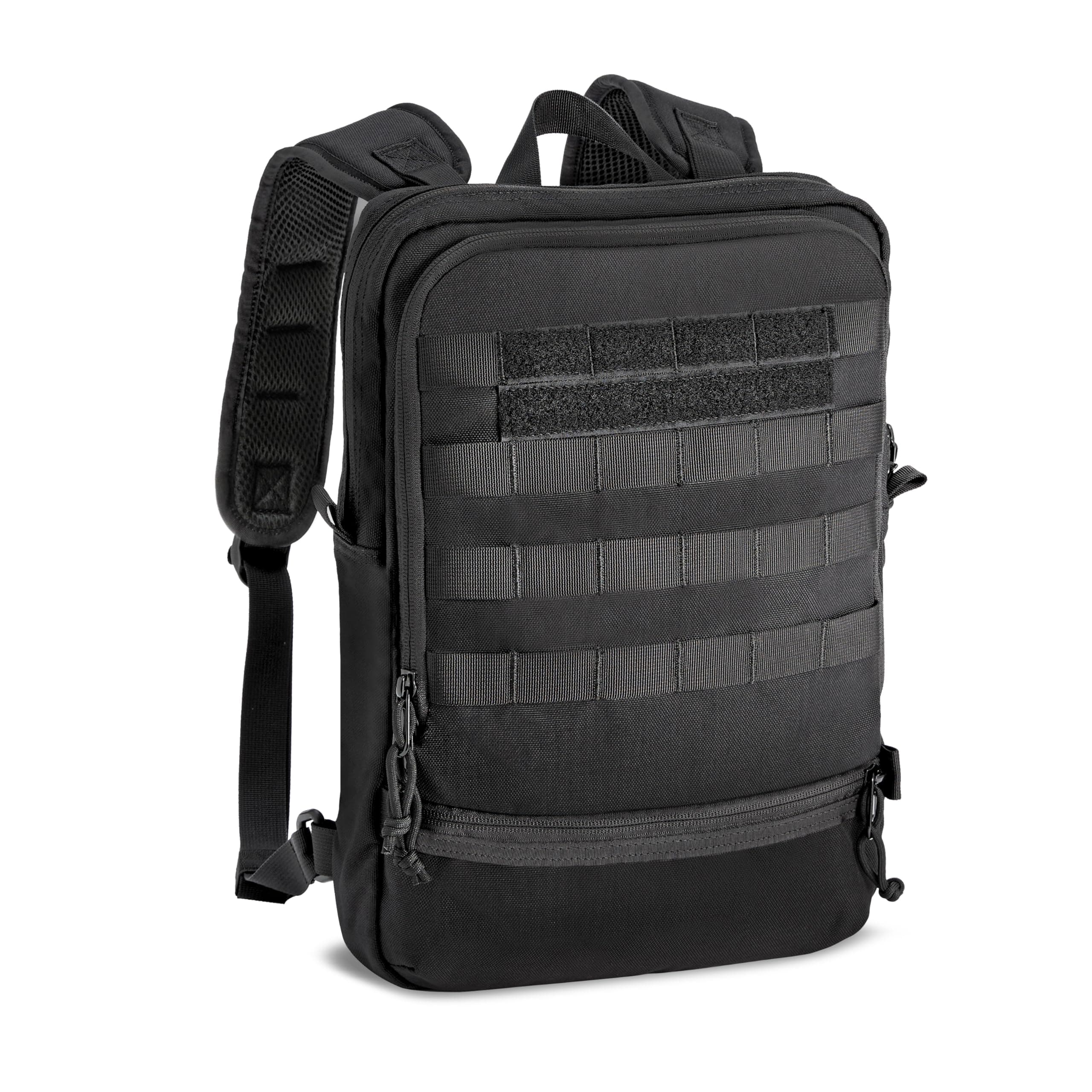 15" Black Tactical Laptop Backpack For Men, EDC Backpack with MOLLE Attachements, Survival Tactical Backpack for 1 Day