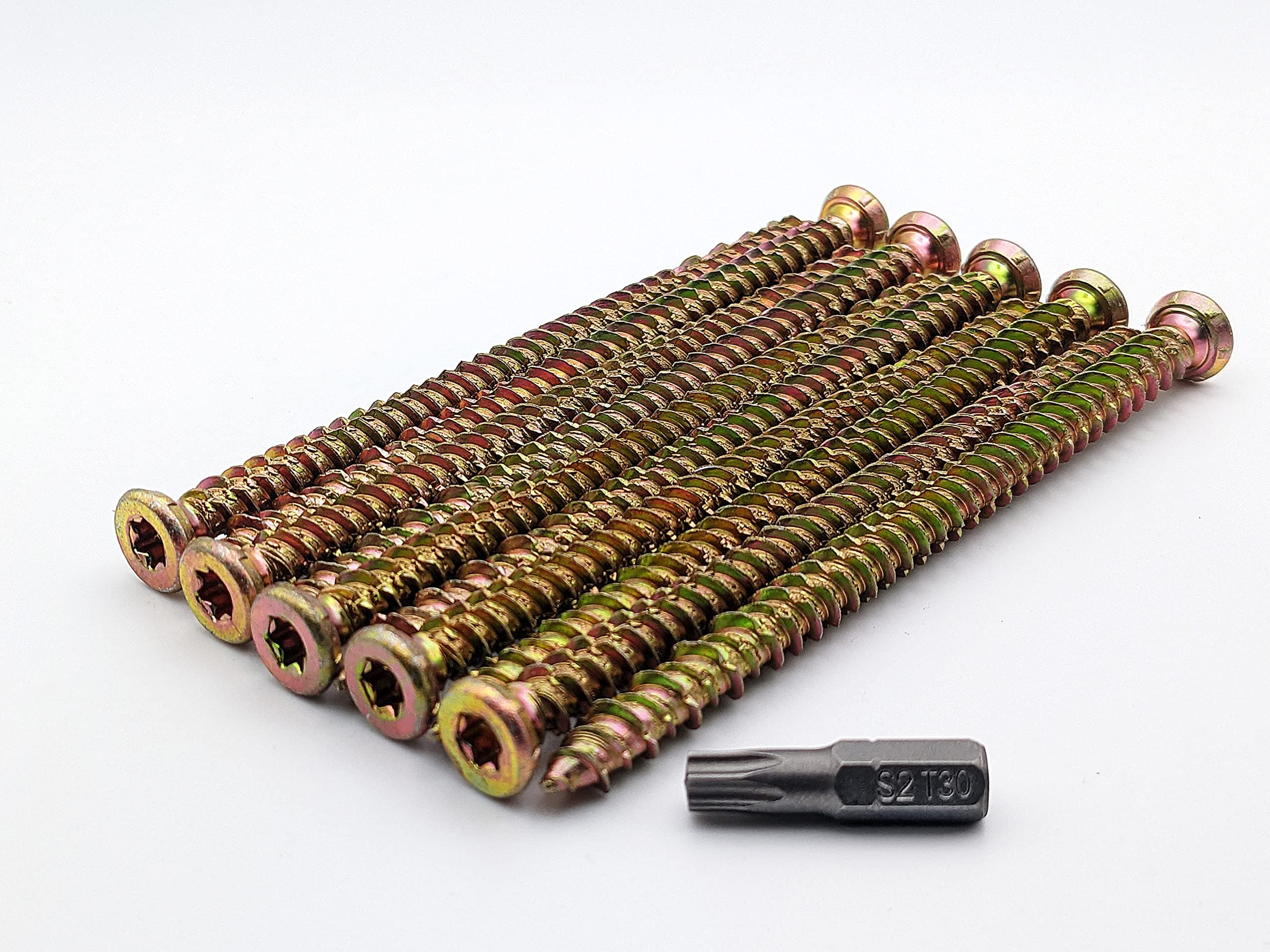 AF4F 202mm x 7.5mm Concrete Frame Fixing Screw (20 Pack) Window, Door, General Joinery with Free Torx 30 BIT