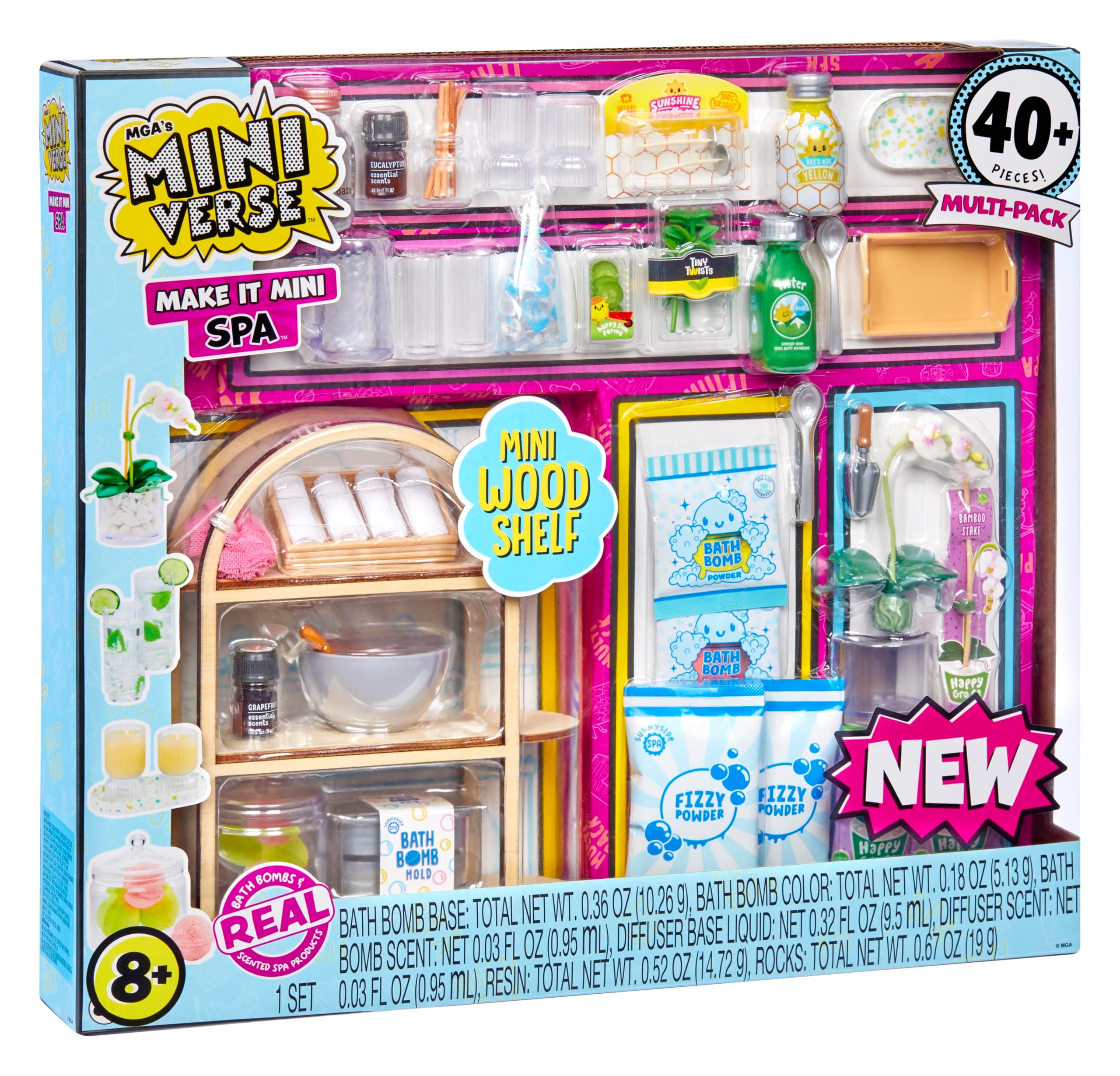 MGA Miniverse Make It Mini Spa Multi-Pack Target Exclusive, Mini Collectible, DIY, Truly Working, Real Spa Product, Non-Edible Collector, 8+