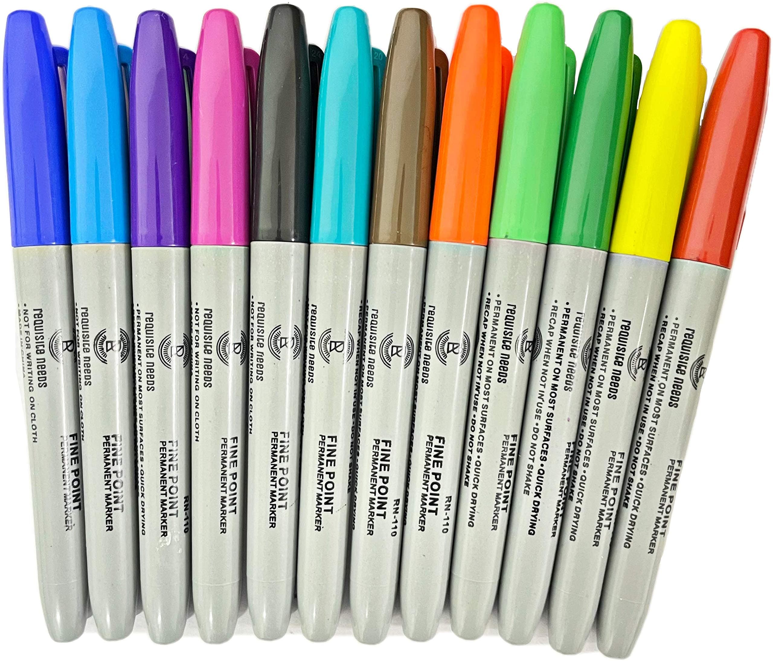 12 x Smudge Resistant Fine Point Colour Permanent Marker