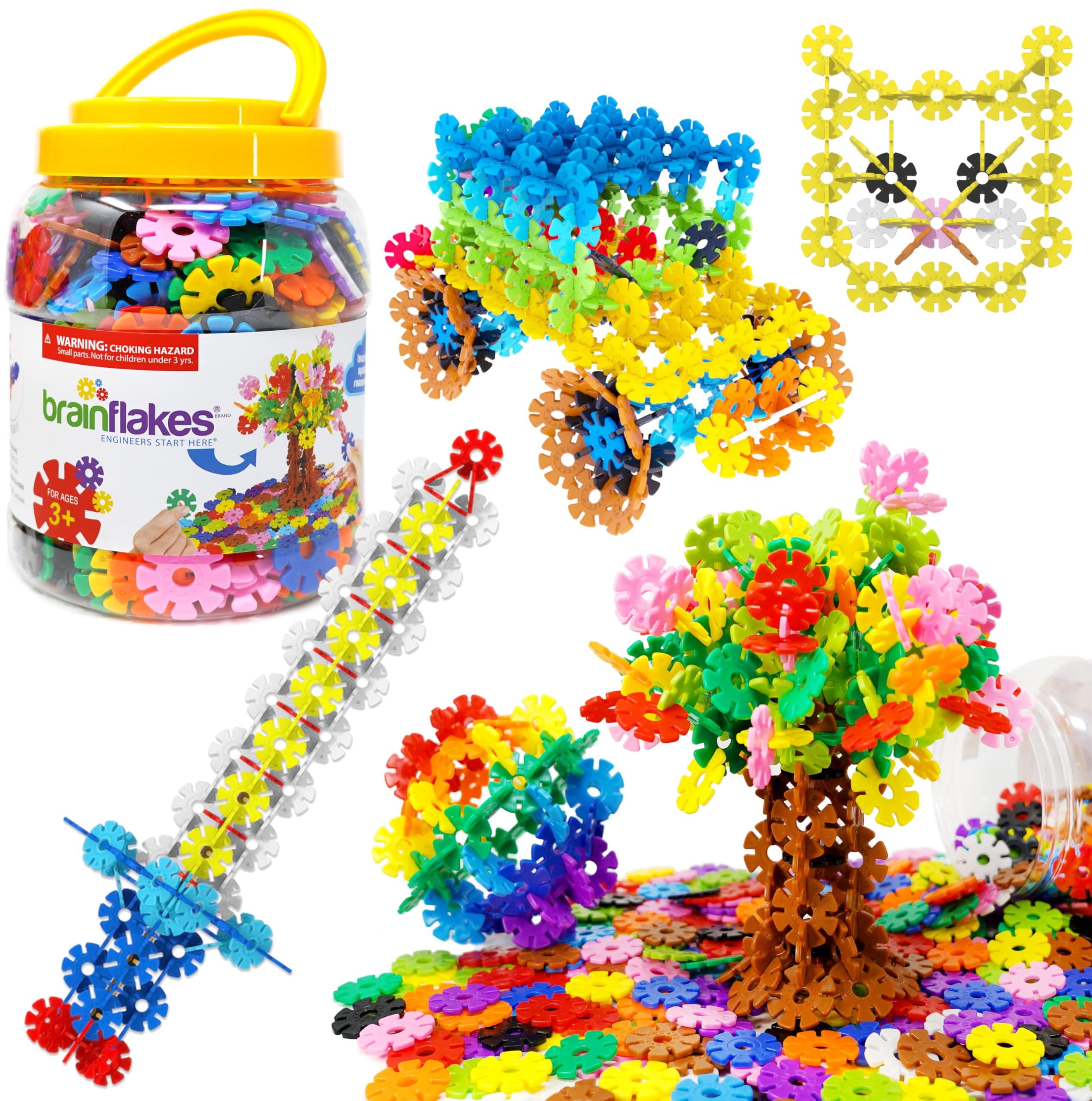 500 Piece Set, Ages 3+, Interlocking Plastic Disc Toy for Creative Building, Educational STEM Learning, Construction Block Play for Kids, Teens, Adults, Boys, and Girls