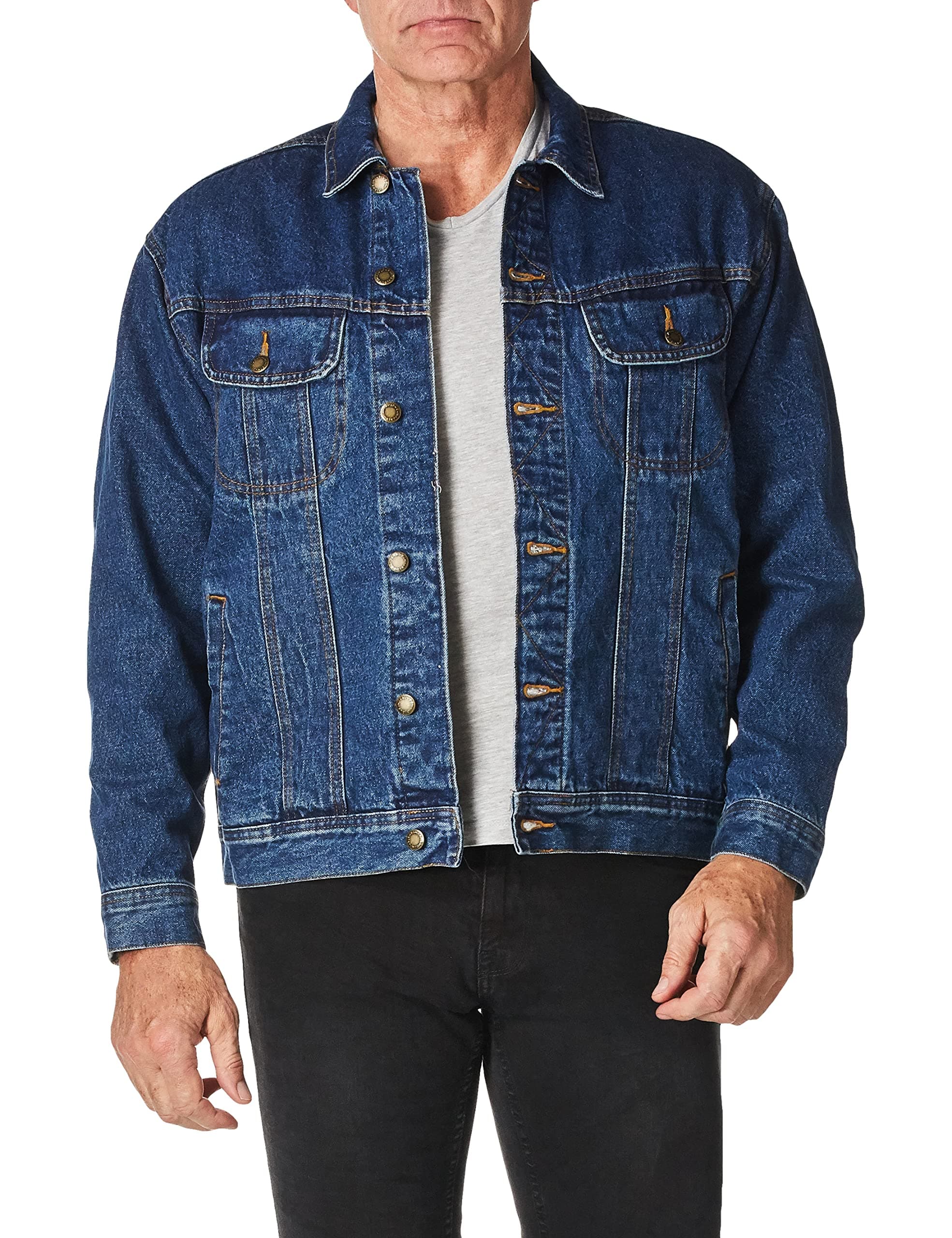 Flannel Lined Denim Jacket, Antique Navy, X-Large