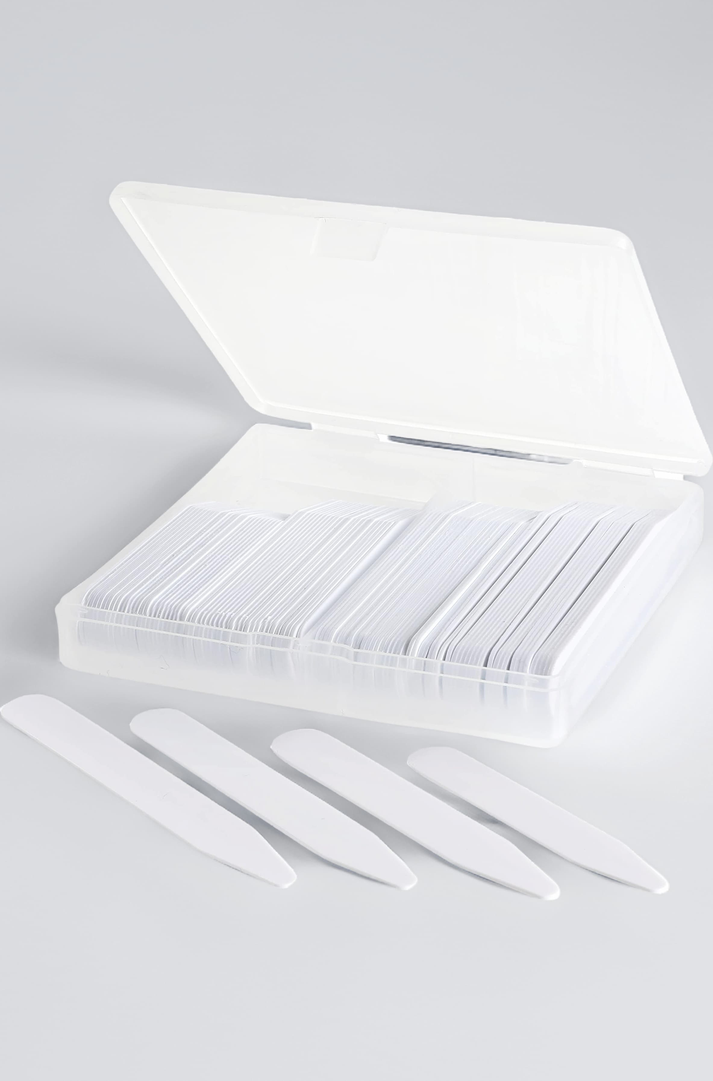 100 Plastic Collar Stays For Men Shirts 2.2", 2.5", 2.7 or 3" inches