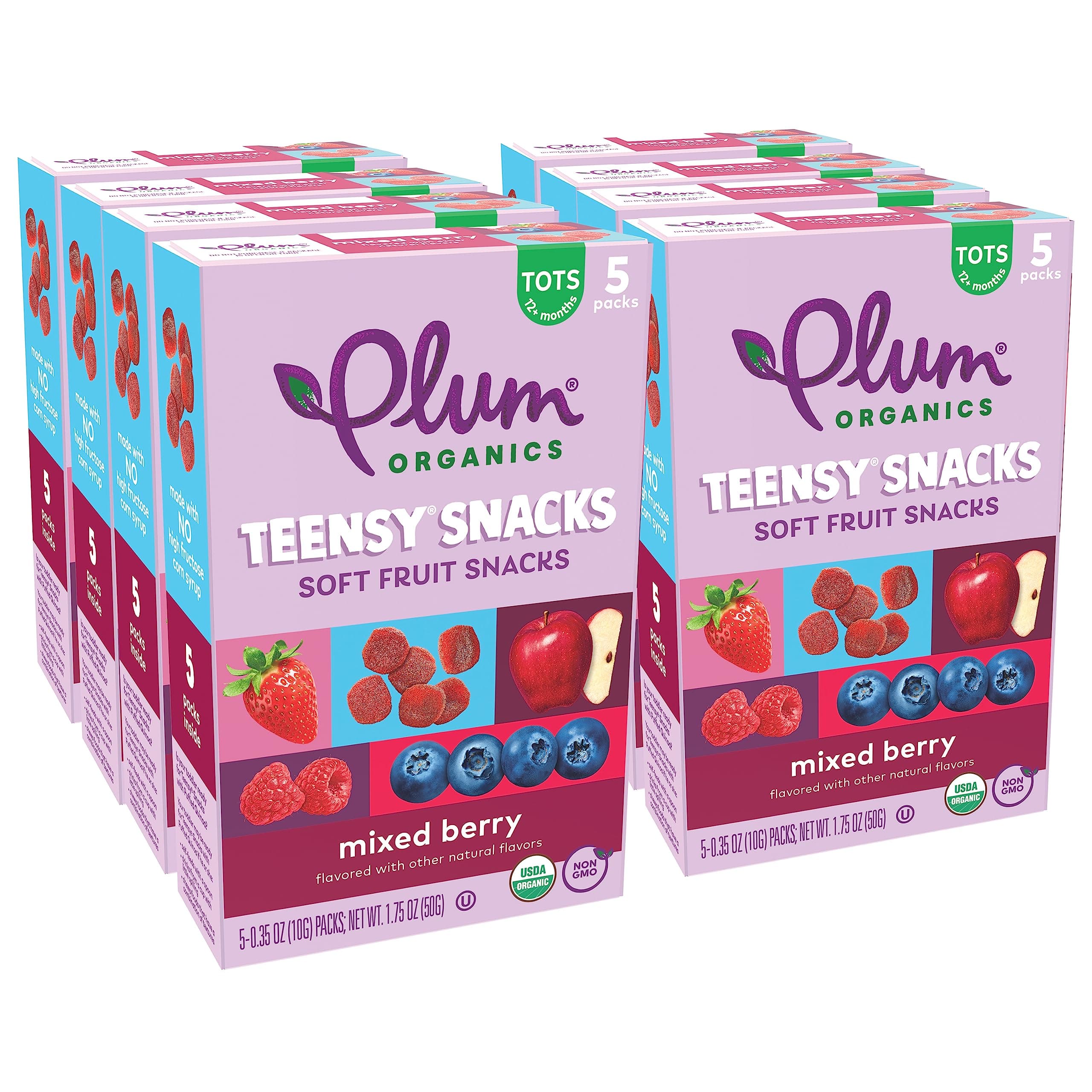 - Teensy Snacks Soft Fruit Snacks - Mixed Berry - 0.35 oz Bags (Pack of 40) - Organic Toddler Food Fruit Snacks