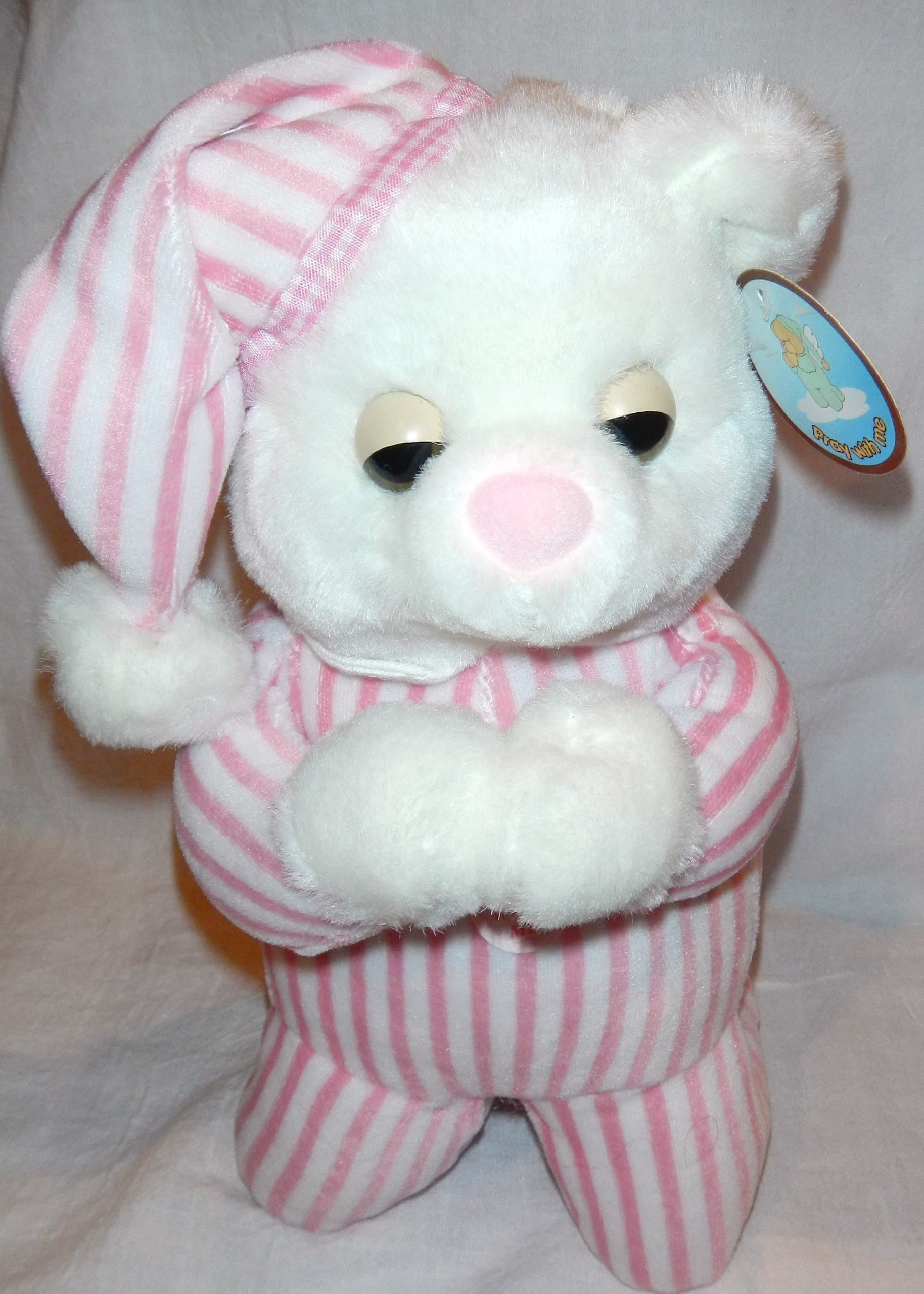 Talking Prayer Bear (pink) Prays The Lord's Prayer
