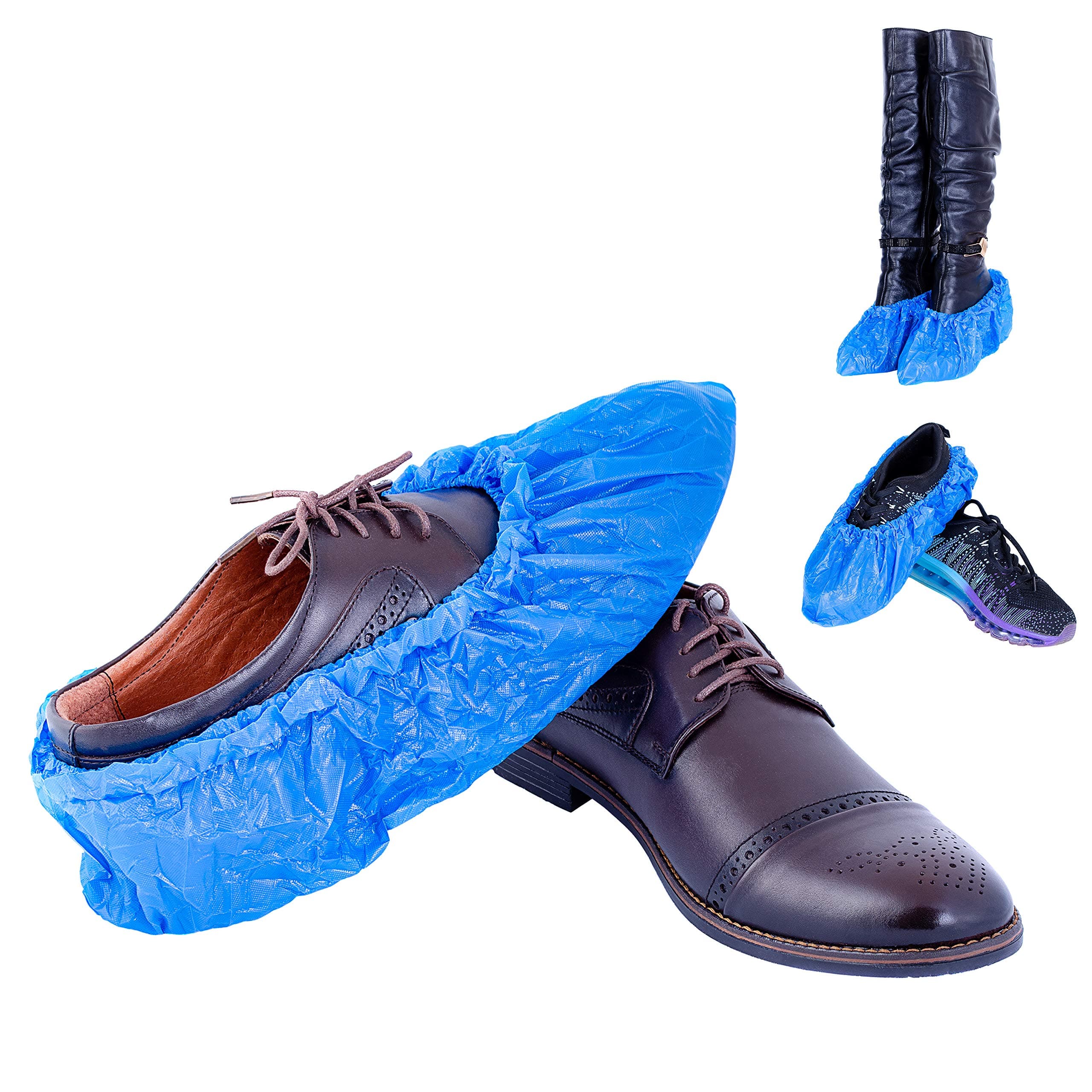 Extra-Thick Large Disposable Boot, Shoe-Covers | Absolutely Waterproof, Non-slip, Non-skid | Indoor/Outdoor | Protects Carpet, Wood-Floor, kitchen from Dirt | 120 pieces