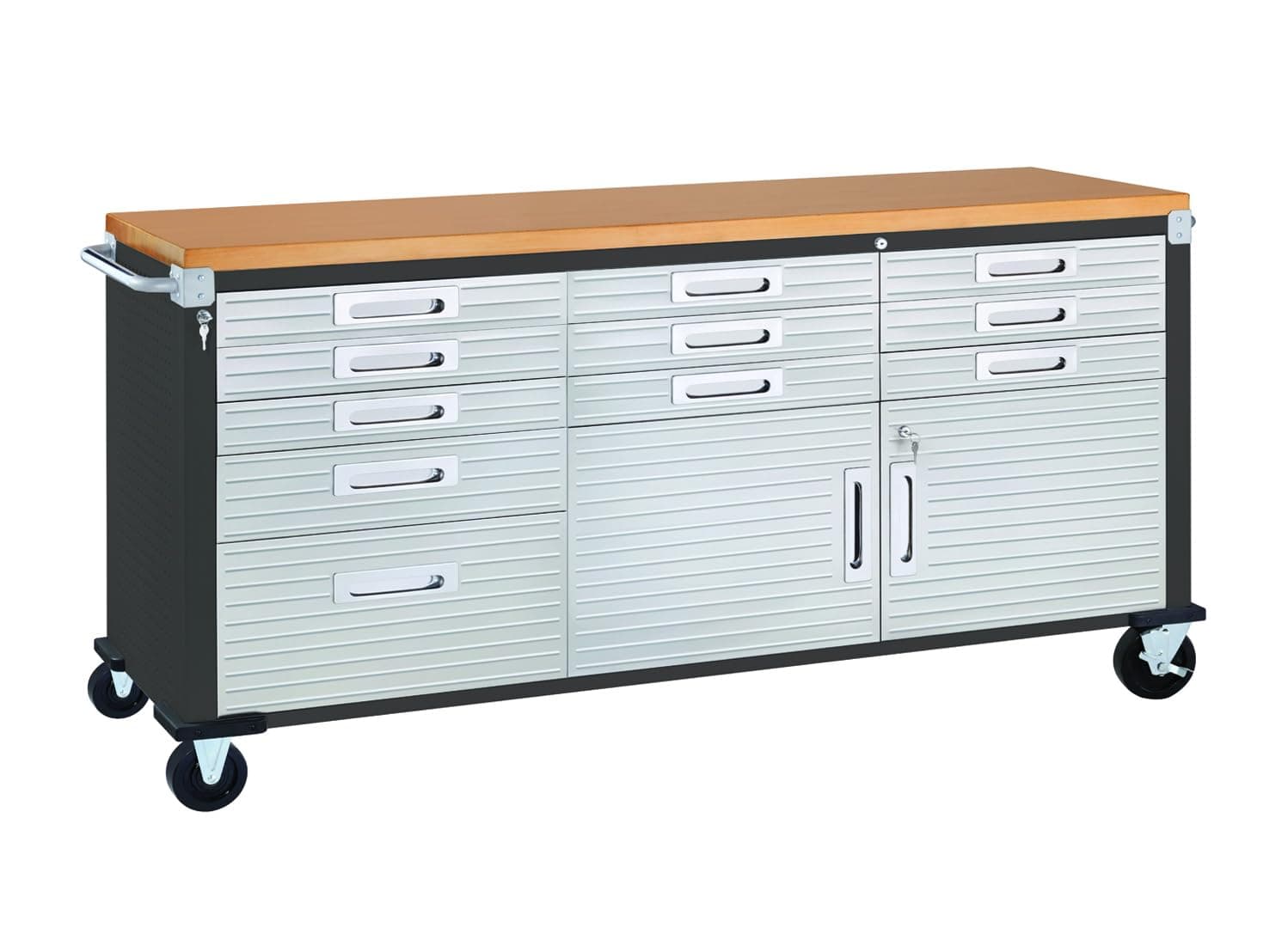 Rolling Workbench with 11 drawers, 182,9 x 50,8 x 95,2 cm, graphit