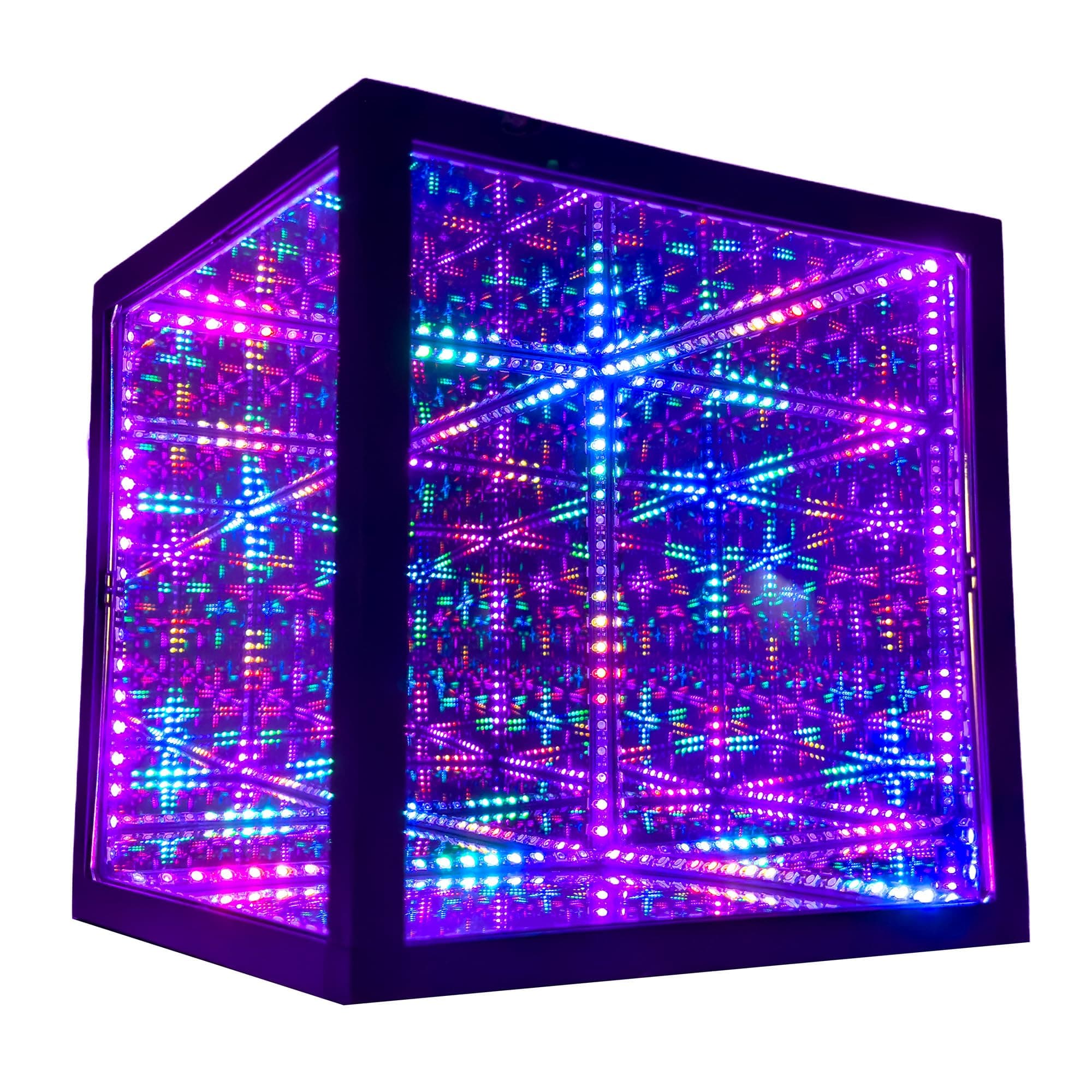 HyperCube Infinity Cube LED Light - 10-Inch Sound Reactive Table Desktop Lamp - Cool & Creative RGB Multicolor Decorative Mirror Art Desk Night Light