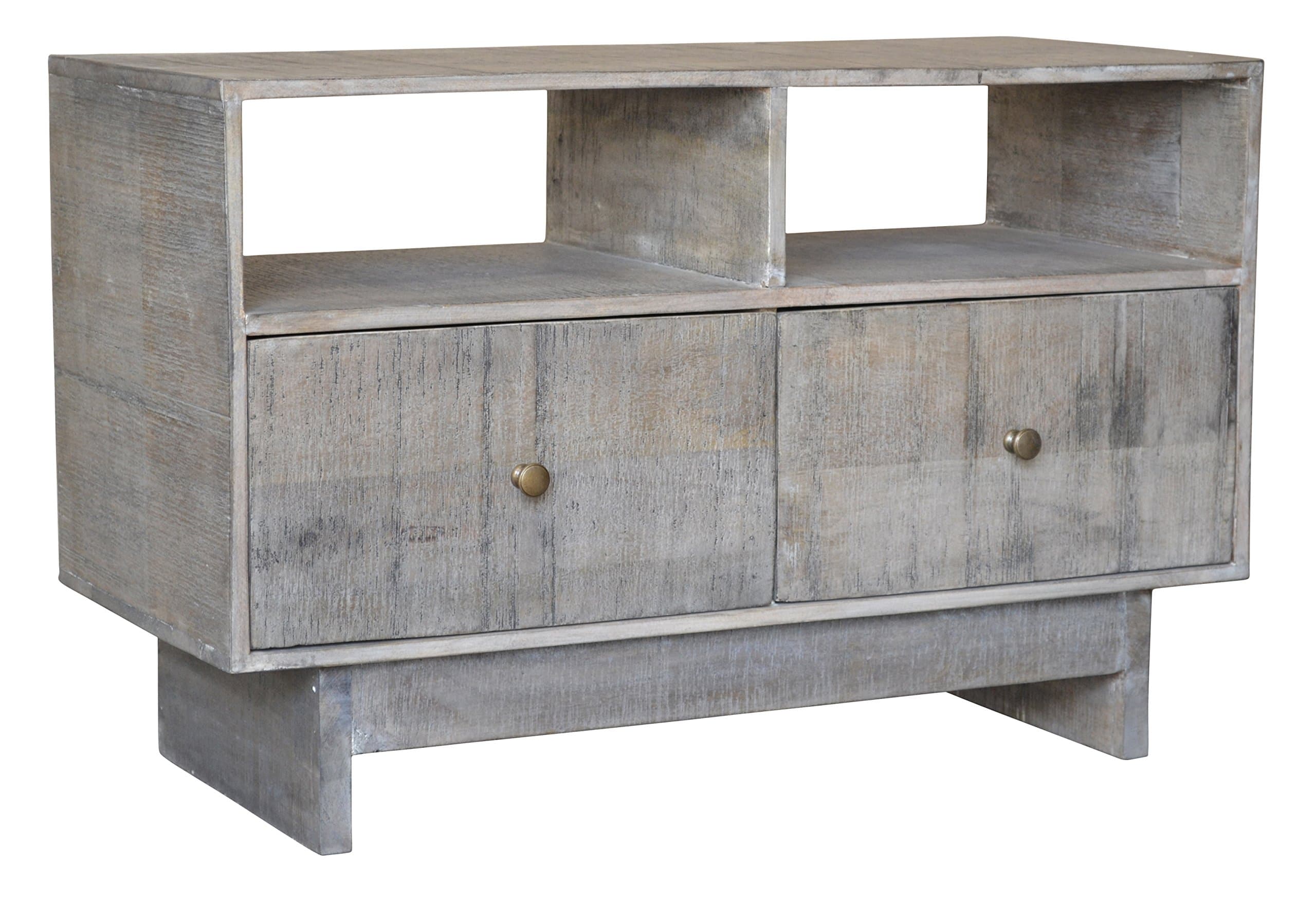 BP Industries 2-Drawer Media Console, Rough Salvage