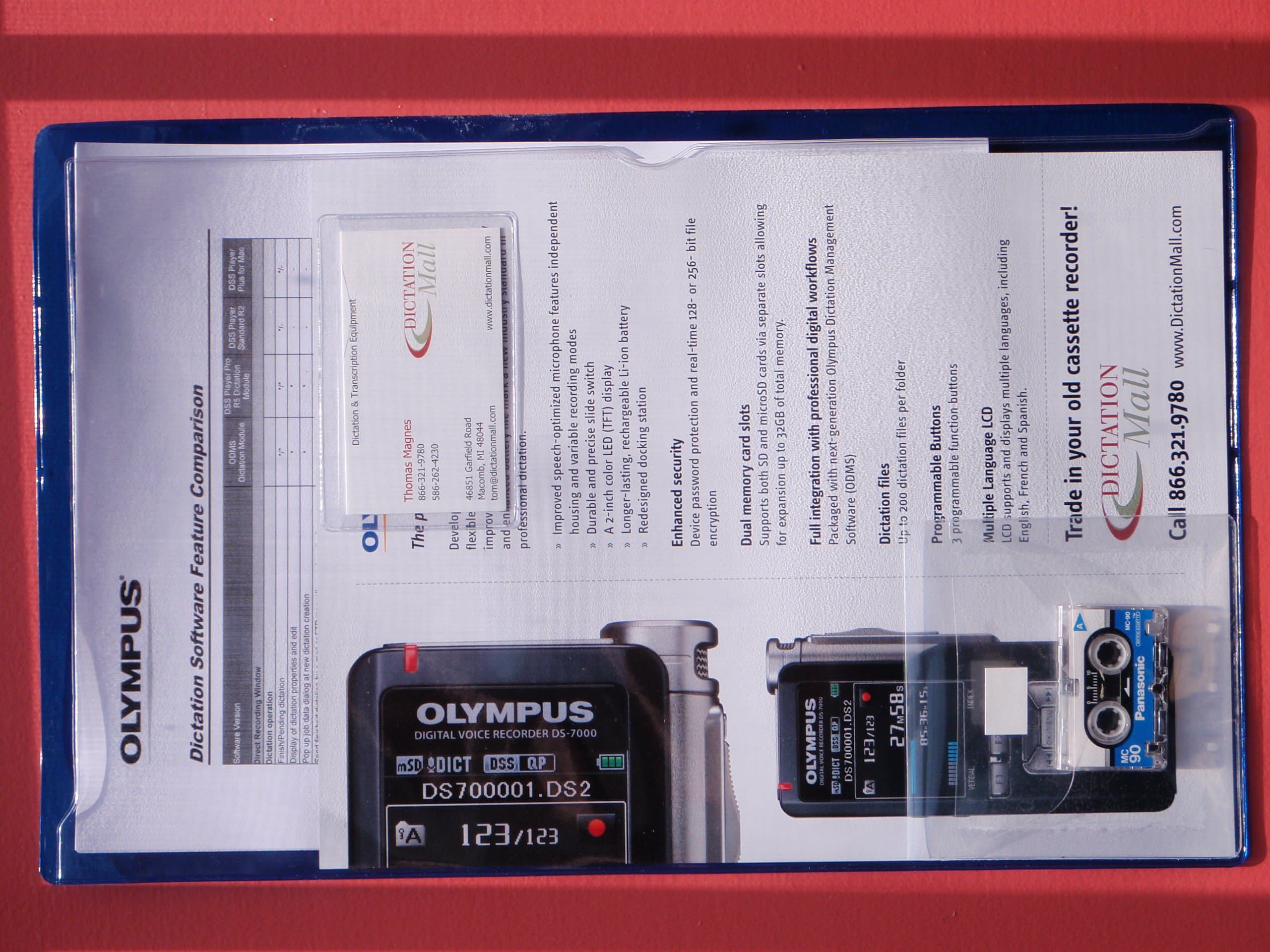 Legal Size Micro-Cassette Dictation Folder (Blue) 5 Pack