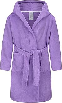 Kids Soft Towel Hooded Robe Cotton Bathrobe for Girls 5-16 Years