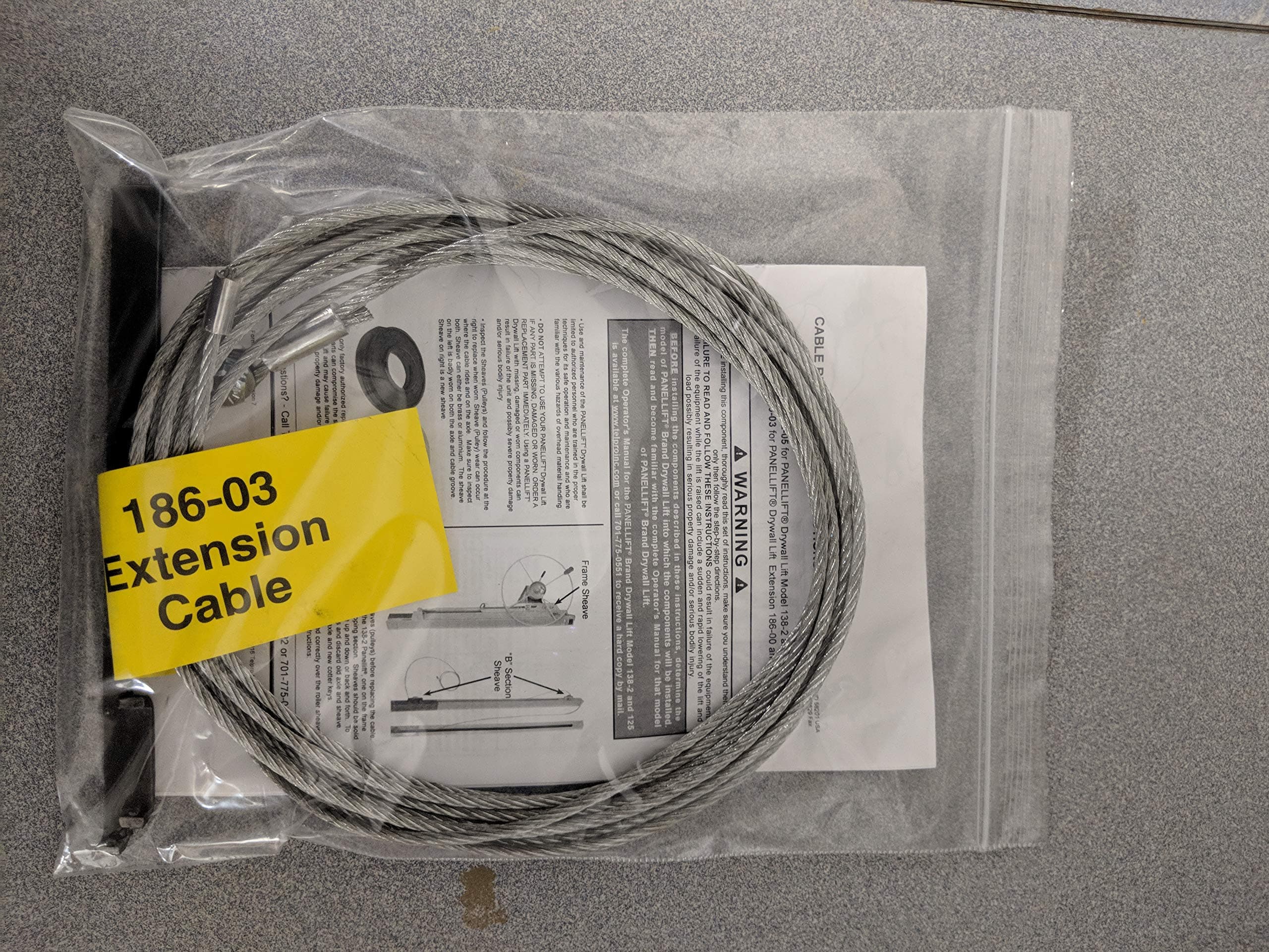 PanelLift 186-03 Extension Cable, Steel