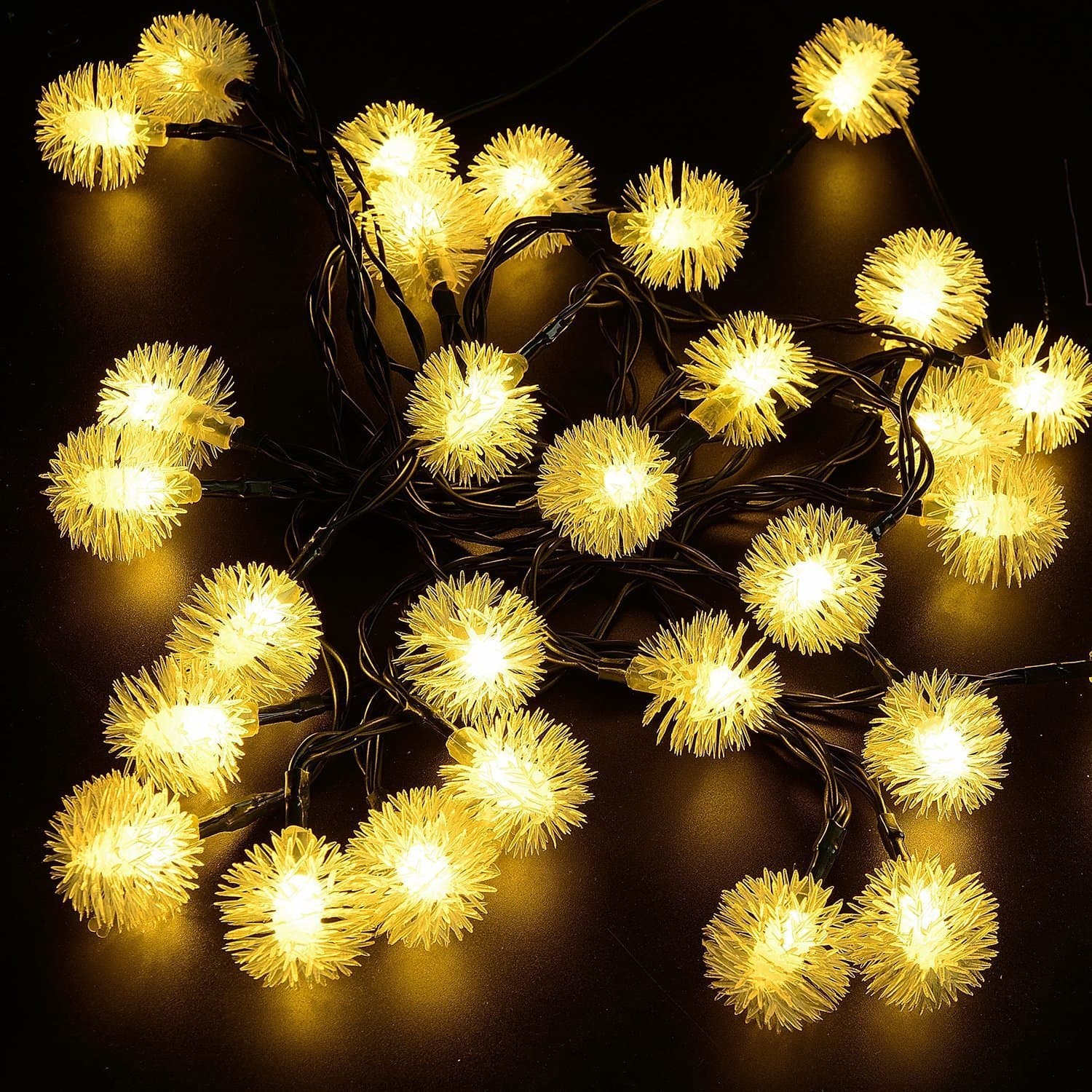 Quace Solar String Lights 6m/20ft 30 LED Water-Resistant Lights Festival Decoration Snow Flakes Shaped String Lights for Indoor Outdoor Bedroom Patio Lawn Garden Wedding Party Decorations - Warm White…