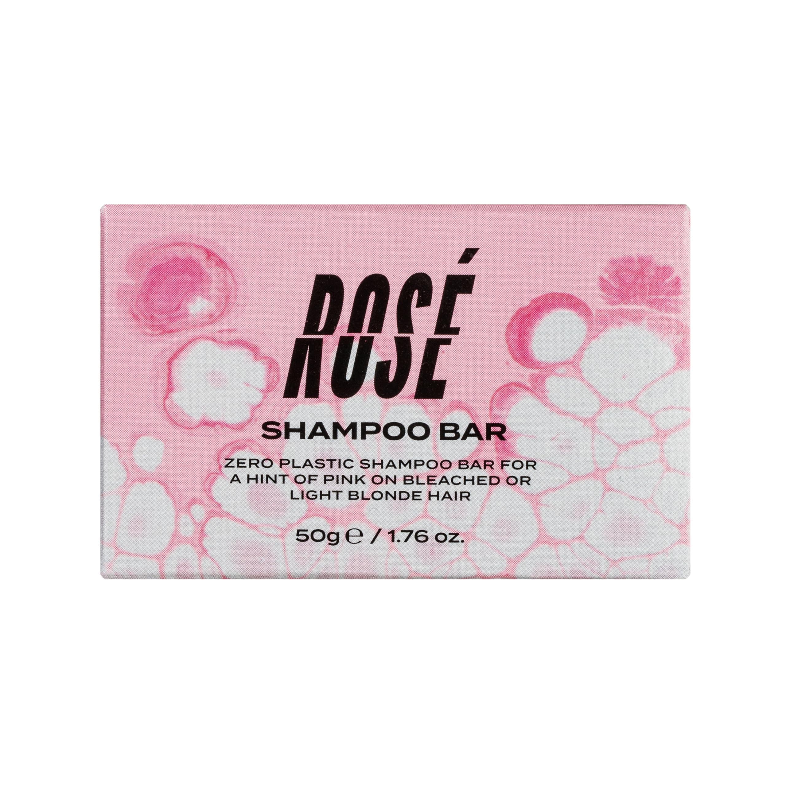 Bleach London Rosé Toning Shampoo Bar, Soft Pink Color Depositing Formula for Bleached Hair, Gently Cleanses and Helps Build or Maintain Baby Pink Hair Color with Shea Butter 50g
