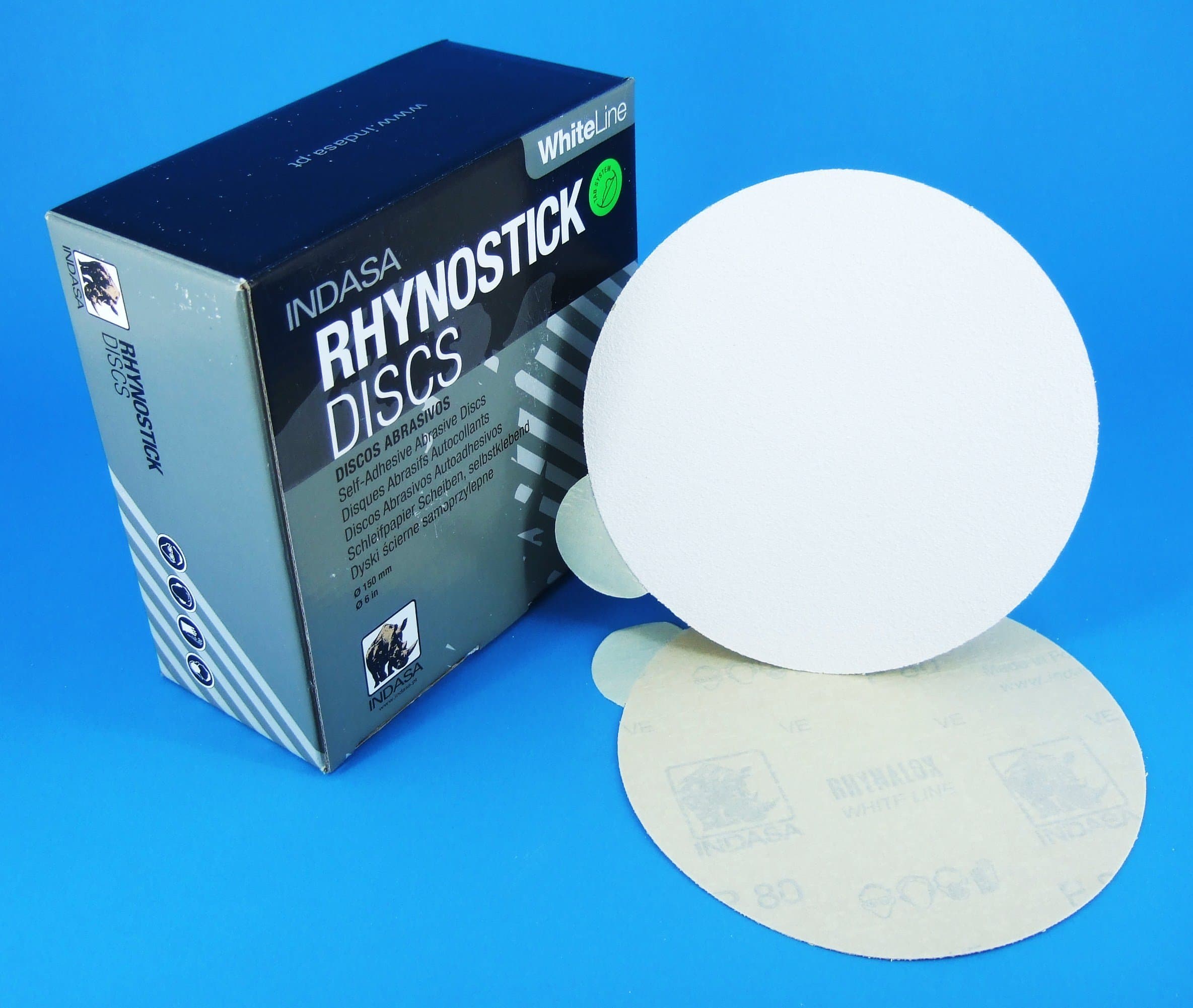 Indasa Rhynostick 150mm Plain Discs 80grit Sticky Pack 100