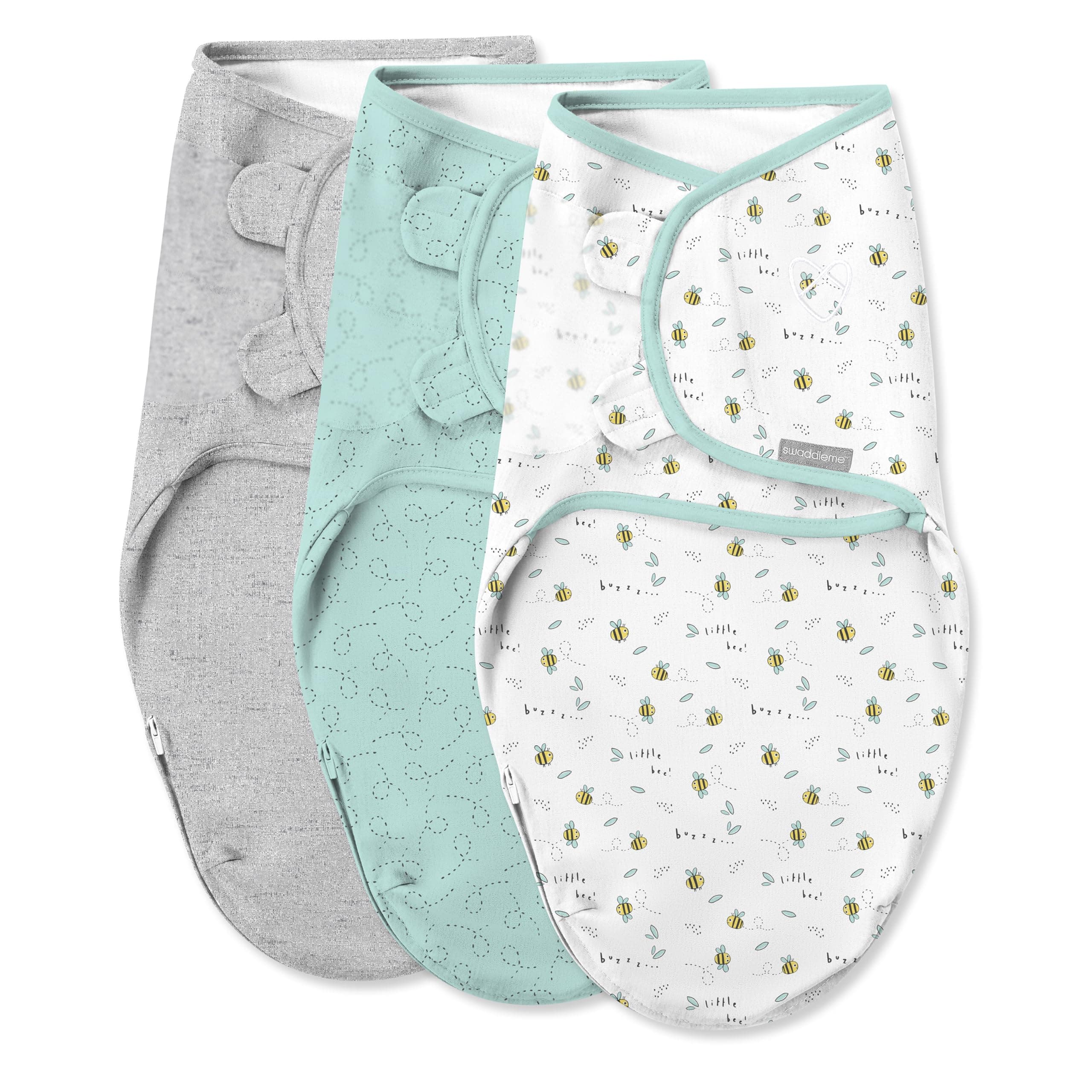 SwaddleMe Easy Change Swaddle ââ‚¬â€œ Size Small/Medium, 0-3 Months, 3-Pack (Little Bees)