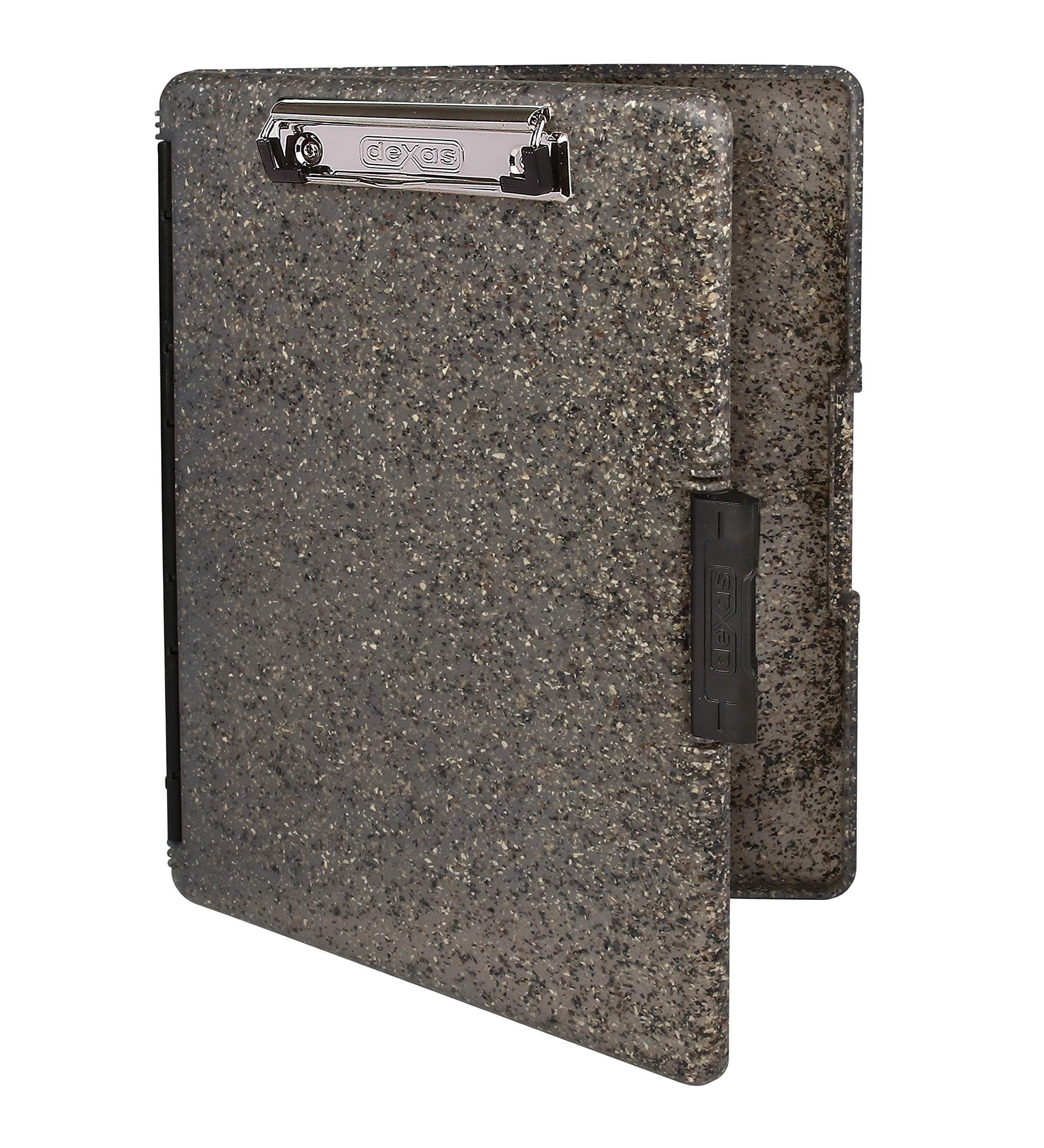 Dexas Slimcase 2 Plastic Clipboard with Storage and Side Opening, Heavy Granite, Office Supplies Clipboards to Organize, Carry and Store, A4 Holder, Nursing Clipboards