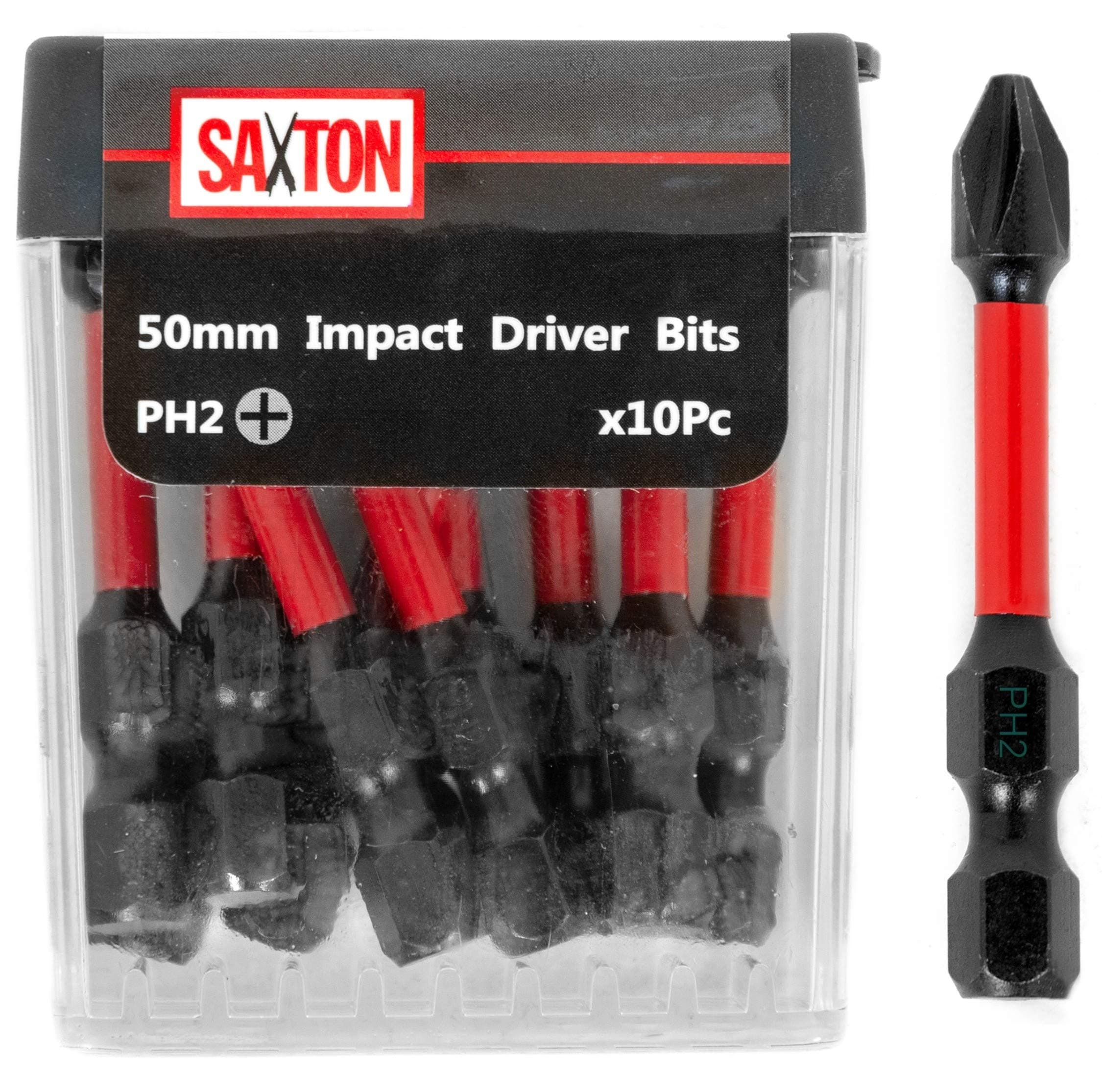 Saxton 10x PH2-50mm Impact Duty Phillips Screwdriver Drill Driver Bits Sets Tic Tac Box Dewalt Milwaukee Bosch