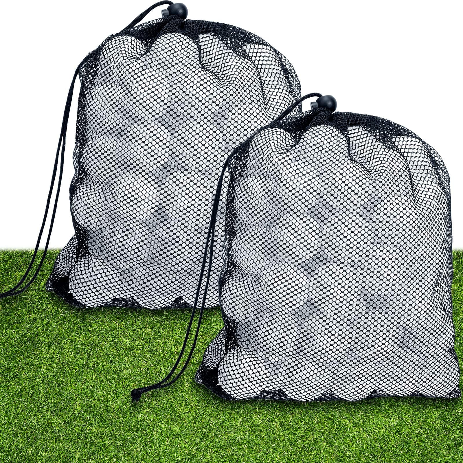 Yunsailing 120 Pcs Plastic Practice Golf Balls Bulk Hollow Training Golf Balls with 2 Pcs Mesh Drawstring Storage Bags for Indoor Outdoor Training and Practice