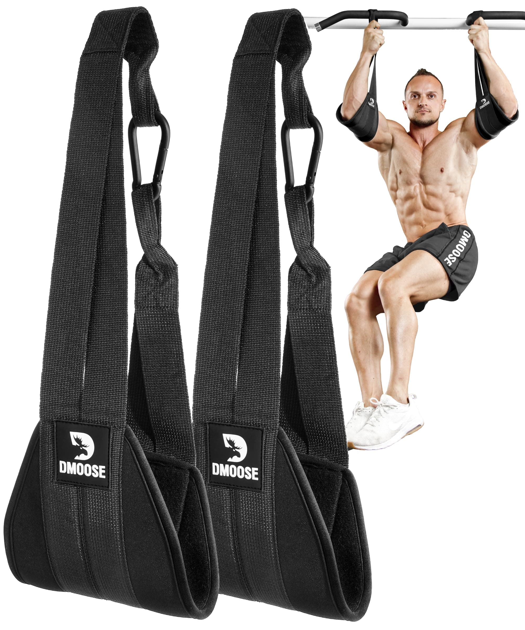 - Hanging Ab Straps for Pull Up Bar & Core Strength Training - Soft Padded Exercise Straps for Ab Swing & Leg Raises, Hang Bar Strap with 2 Steel Carabiners - Abs Equipment for Home & Gym