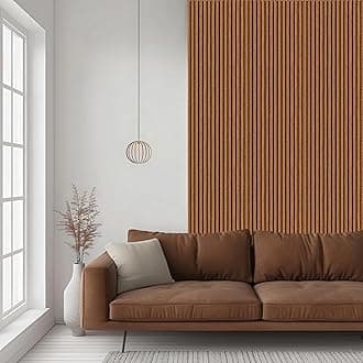 Decoranddecor Acoustic Slat Wood Wall Panels and Ceiling Panelsling Decorative 3D MDF 240 cm x 60 cm Walnut - 2 Pack