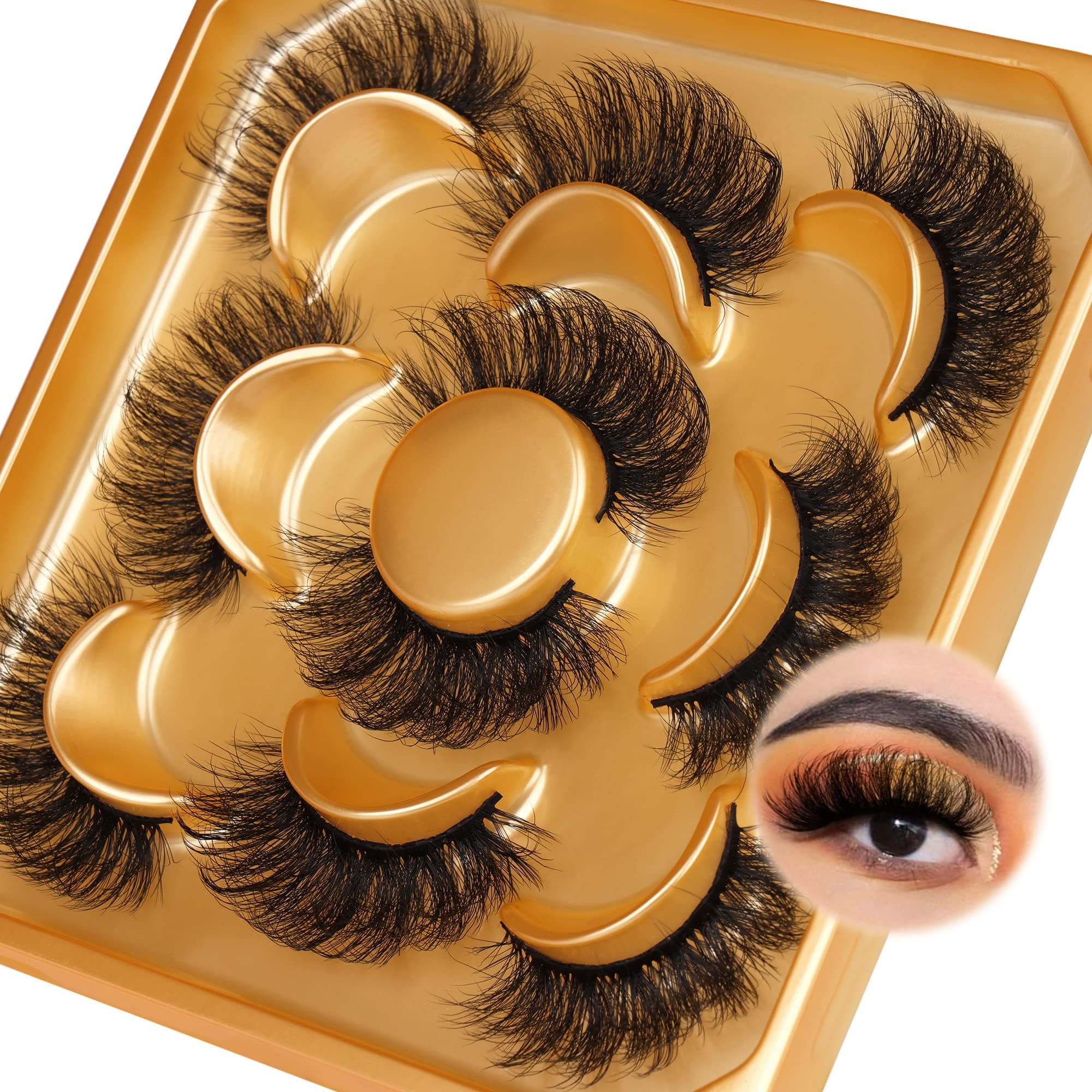 Fluttery False Eyelashes Natural Looking Faux Mink Lashes C Curl Fluffy Fake Eyelashes 18mm Round Shaped Eye Lashes that Look Like Extensions by Focipeysa