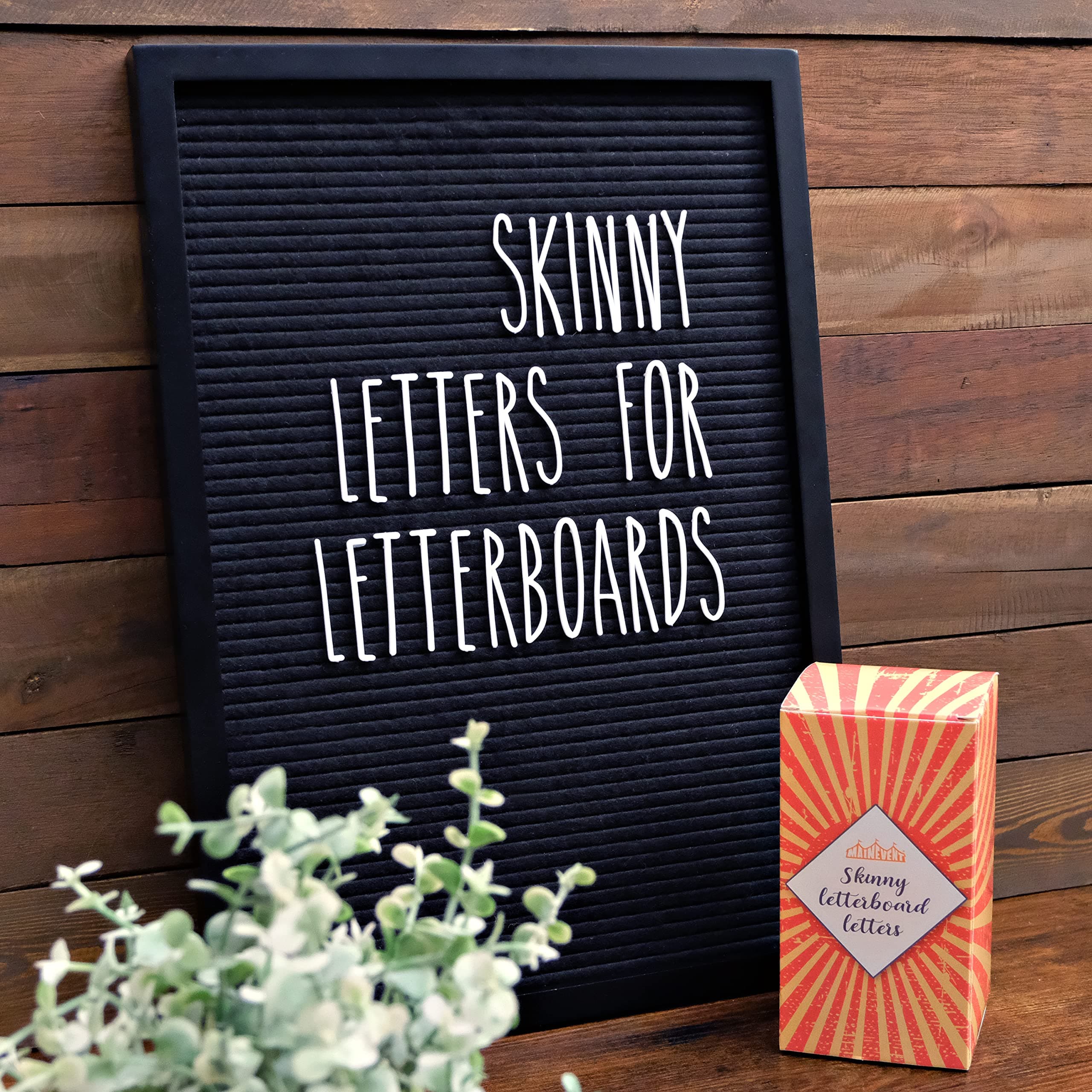 Rae Dunn Inspired Slim Letter Set for Letter Board, Interchangeable Felt Board, Rae Dunn Inspired Black Letters (Board Not Included)