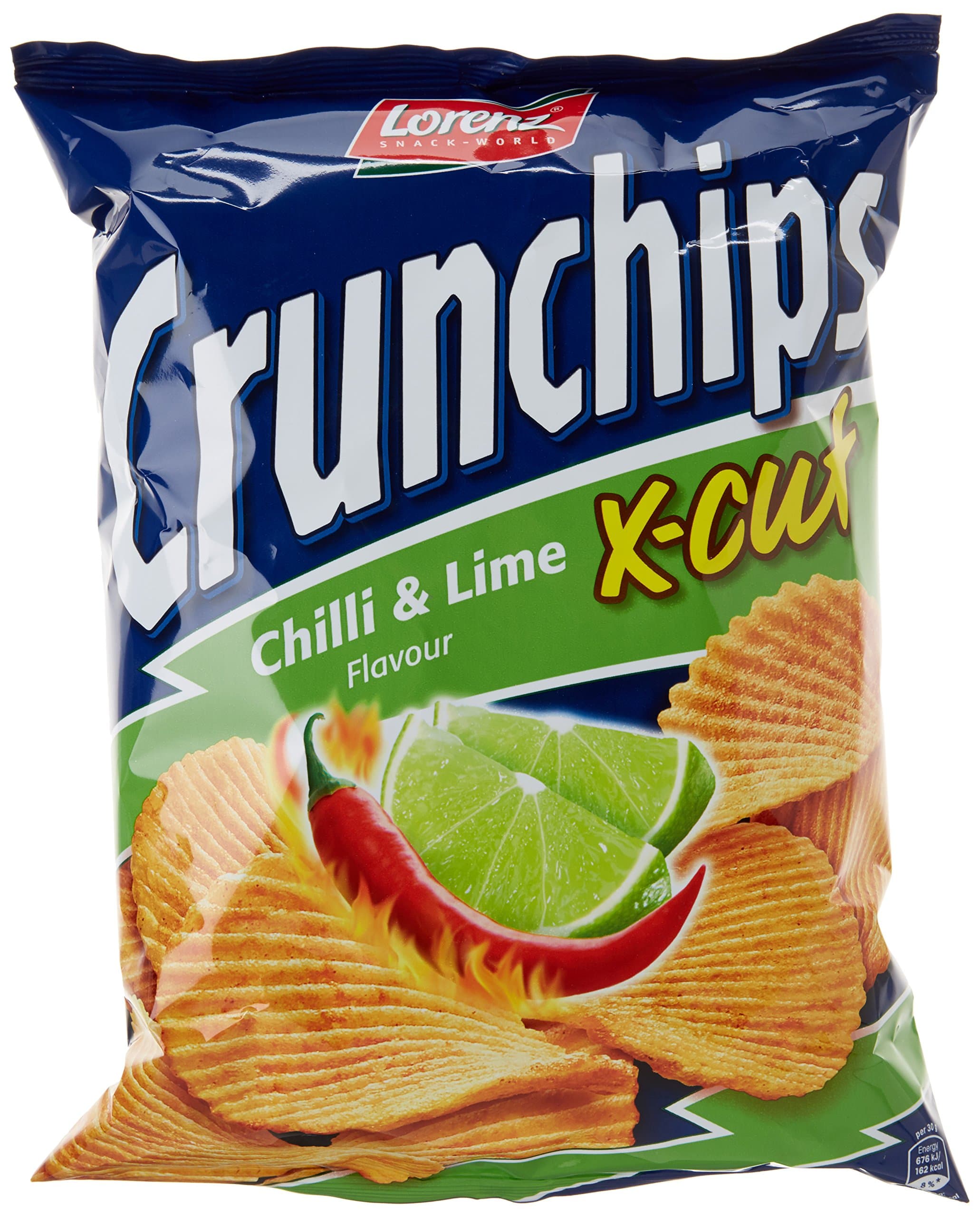 Lorenz Crunchips X Cut Chilli and Lime 150 g (Pack of 16)