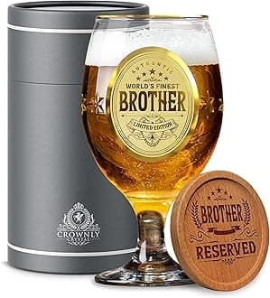 Gifts for Brother Personalised Beer Glass Birthday Gifts for Men from Sister