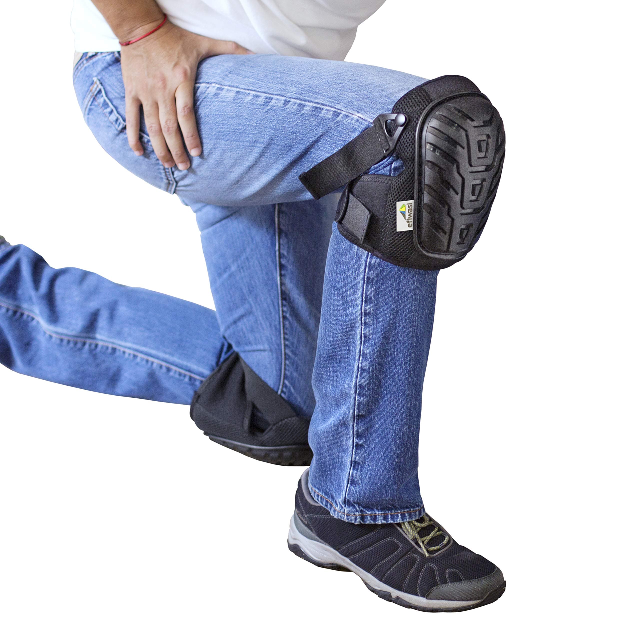 Professional Knee Pads for Work - Heavy Duty Protective Caps with Adjustable Elastic Straps and Soft Convenient Gel Cushion - Protect Your Knees at Work, Home or Garden