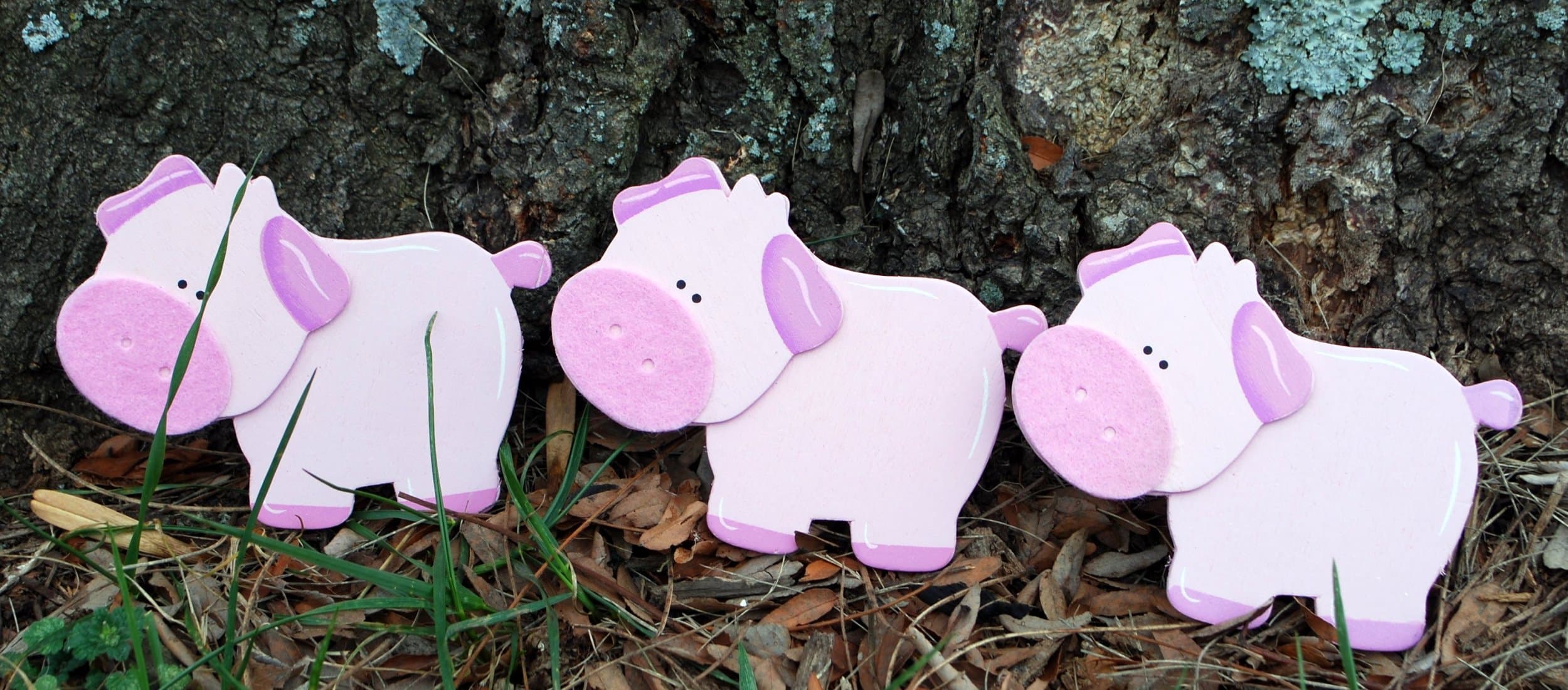 Felted Pig Quilt Clips - Set/3